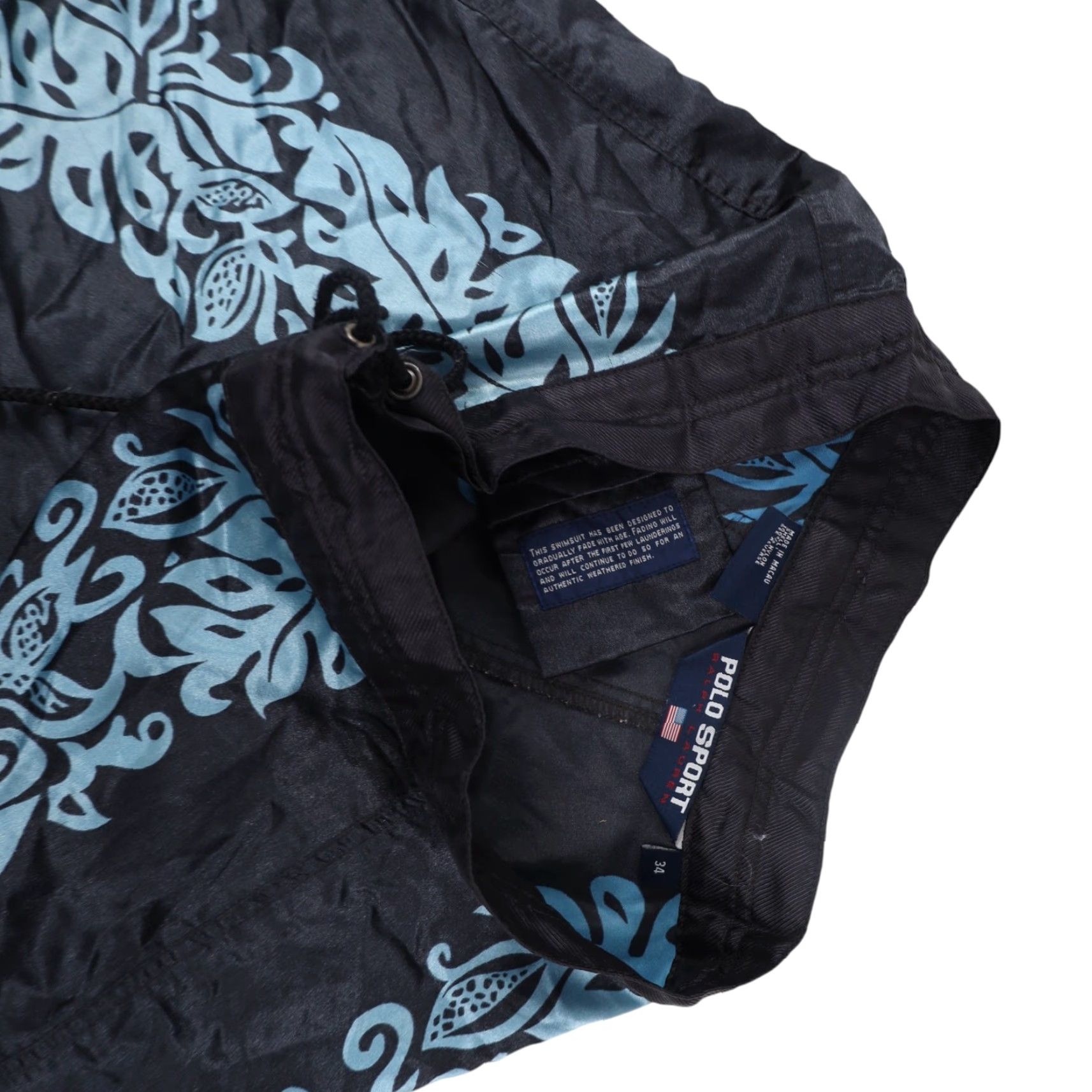 Polo Ralph Lauren VINTAGE Polo Sport Ralph Lauren Board Shorts Mens 34 Black Tropical 9/10 Size US S / EU 44-46 / 1 - 5 Thumbnail