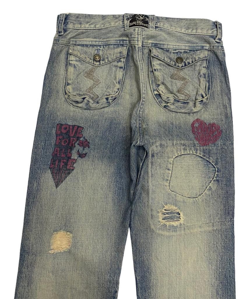 Hysteric Glamour 🇯🇵 CANDY STRIPPER PUNK DISTRESSED DENIM UNDERCOVER DESIGN Size US 30 / EU 46 - 4 Thumbnail