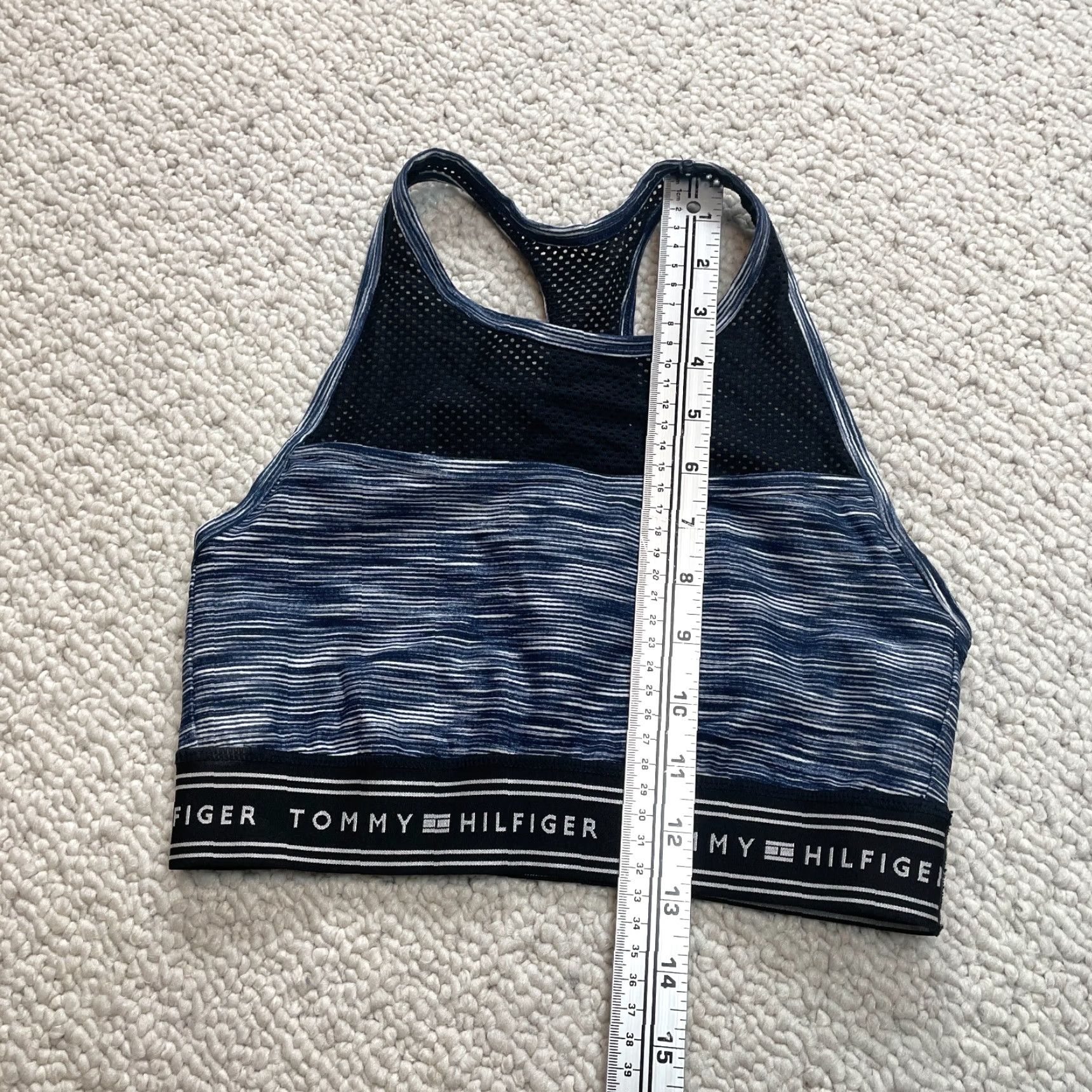 Tommy Hilfiger Tommy Hilfiger Sport Women Medium Tank Crop Logo Stretch Blue Activewear Size M / US 6-8 / IT 42-44 - 2 Thumbnail