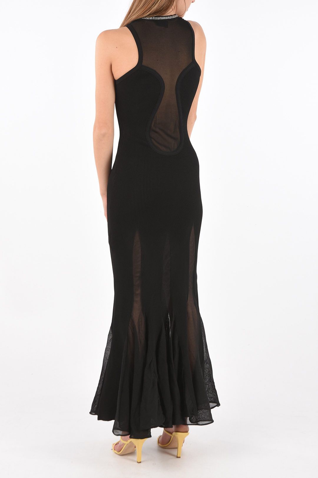 Philipp Plein og1mm0824 Transparent Insert Dress in Black Size M / US 6-8 / IT 42-44 - 2 Thumbnail