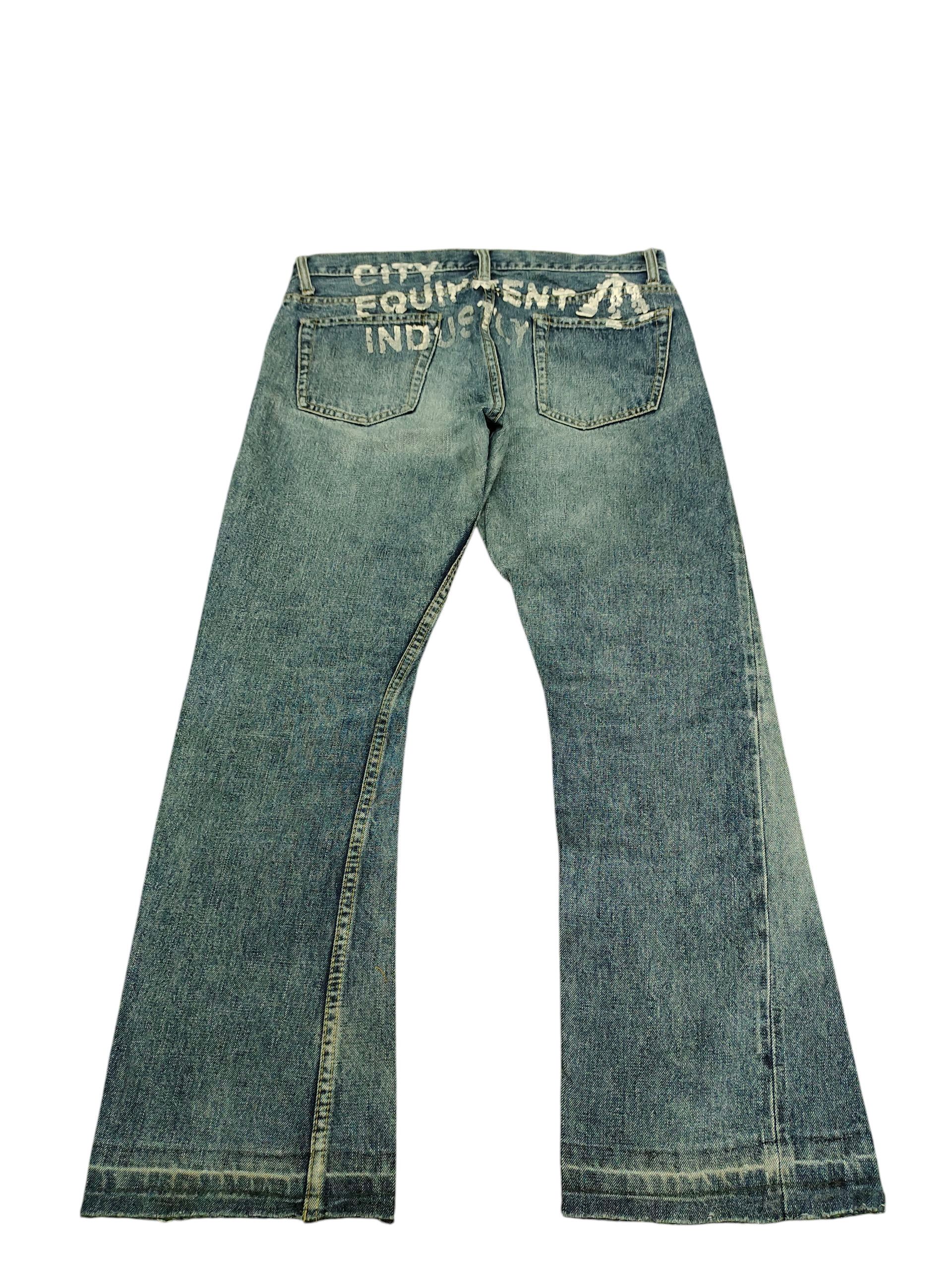 Hysteric Glamour Flare Jeans CEI Selvedge Clawmark Distress Faded Bootcut Y2k Size US 33 - 2 Thumbnail