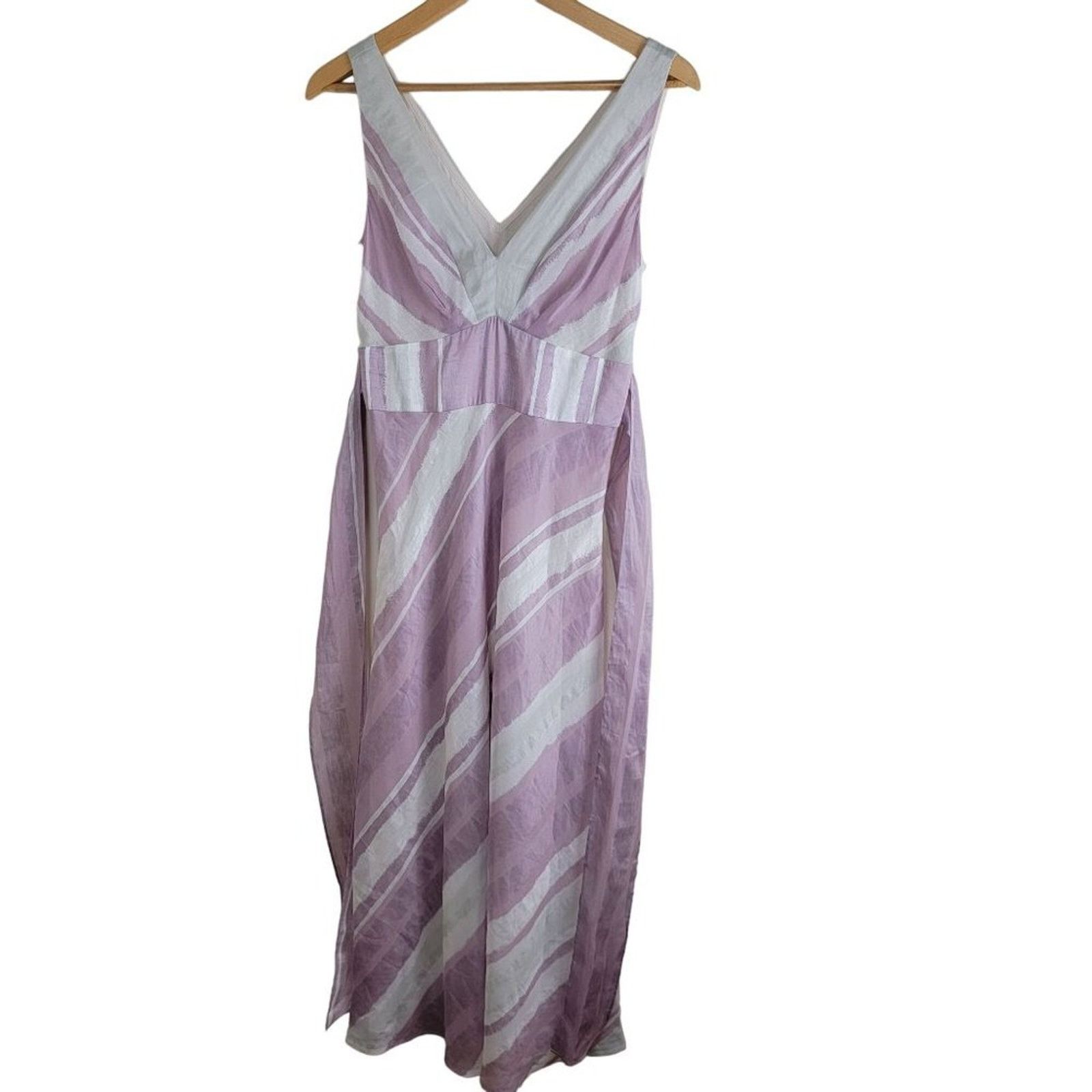 Rebecca Taylor Rebecca Taylor Womens Stripes Tie Waist Midi Dress V-Neck Size XS / US 0-2 / IT 36-38 - 2 Thumbnail