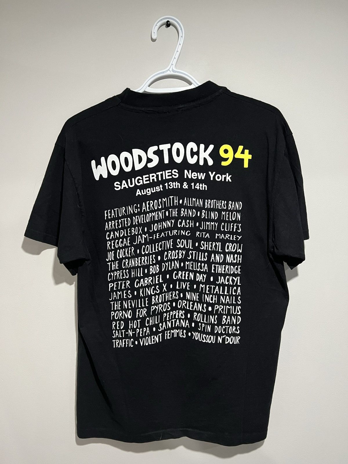 image of Band Tees x Vintage 1994 Woodstock New York Tee in Black, Men's (Size Large)