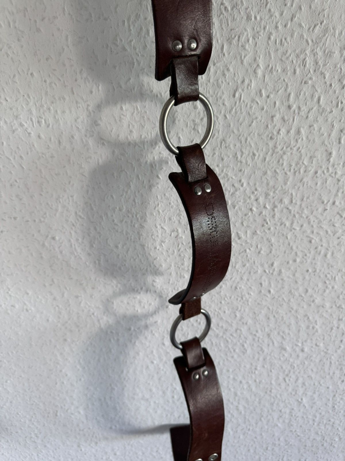 Dsquared2 Ring Link Harness Leather Belt Brown Size ONE SIZE - 5 Thumbnail