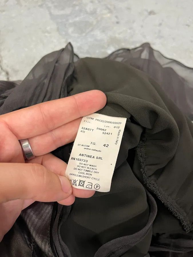 Emporio Armani × Vintage FW2006 Emporio Armani Black Mesh Asymmetrical Dress Size S / US 4 / IT 40 - 6 Thumbnail