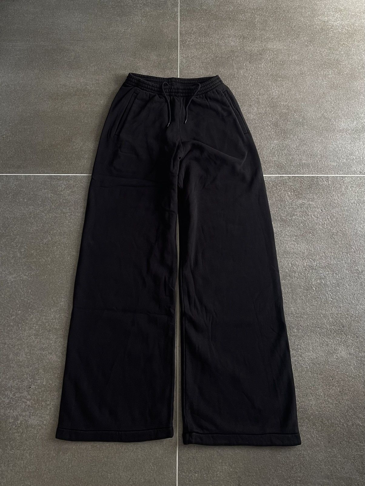 Yeezy×Gap doubleface wide sweat pants UNRELEASED YZY GAP WIDE LEG FLEECE PANTS (DARK GREY - LARGE