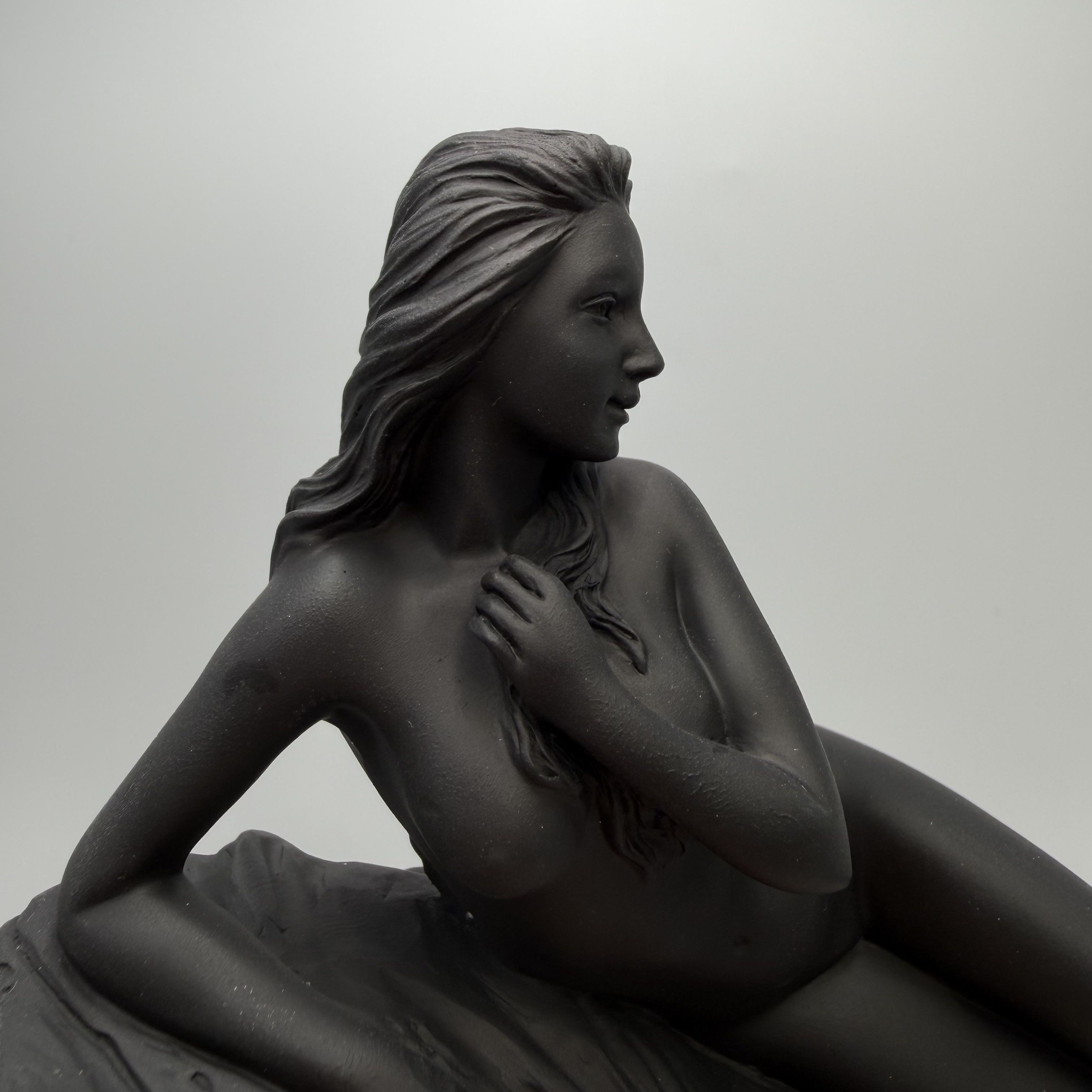 Other Vintage Black Polystone Reclining Lady Figurine Sculpture Size ONE SIZE - 5 Thumbnail
