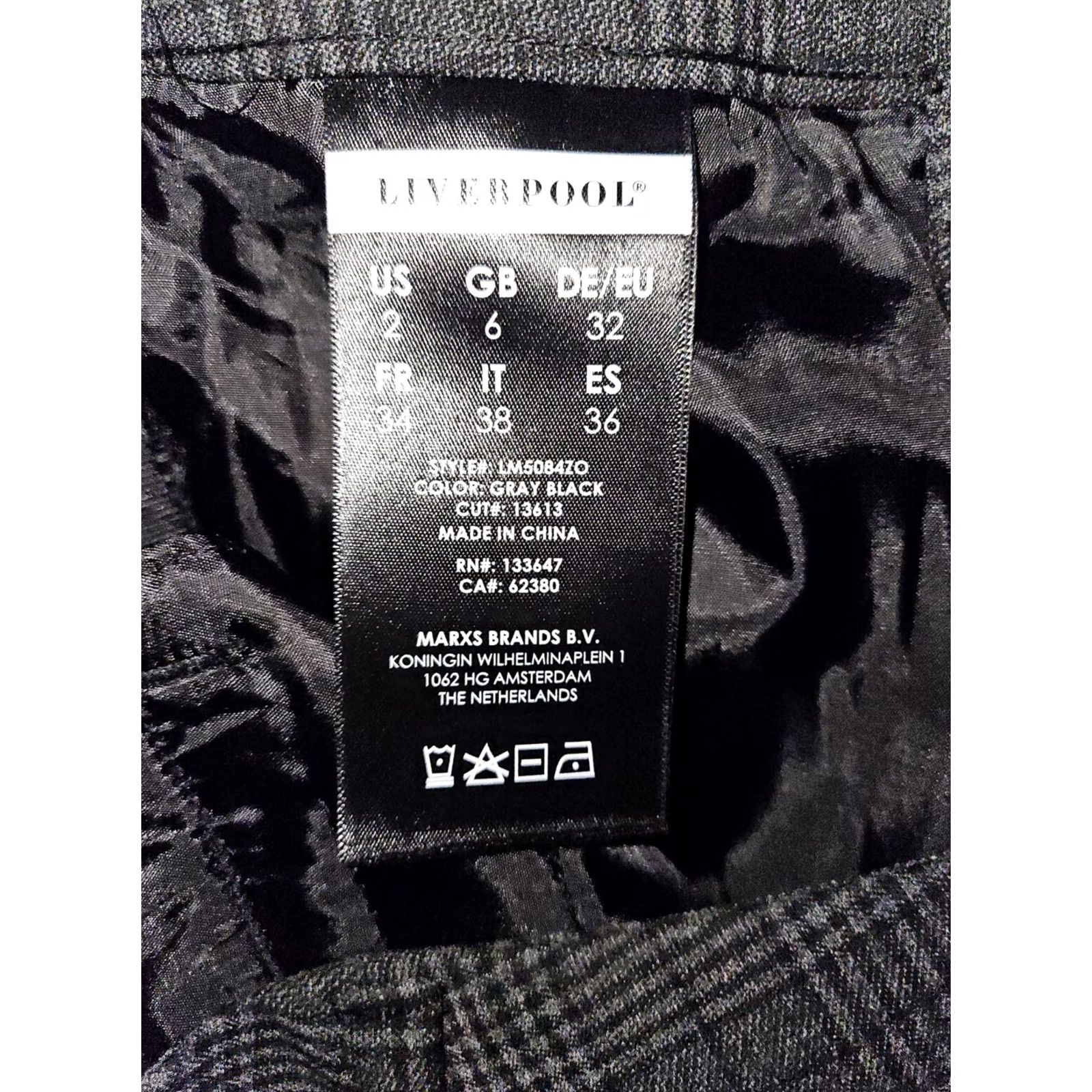 Vintage Liverpool Plaid Ankle Trousers Womens 2 Gray Black Low Rise Chino Preppy Size 26" / US 2 / IT 38 - 3 Thumbnail