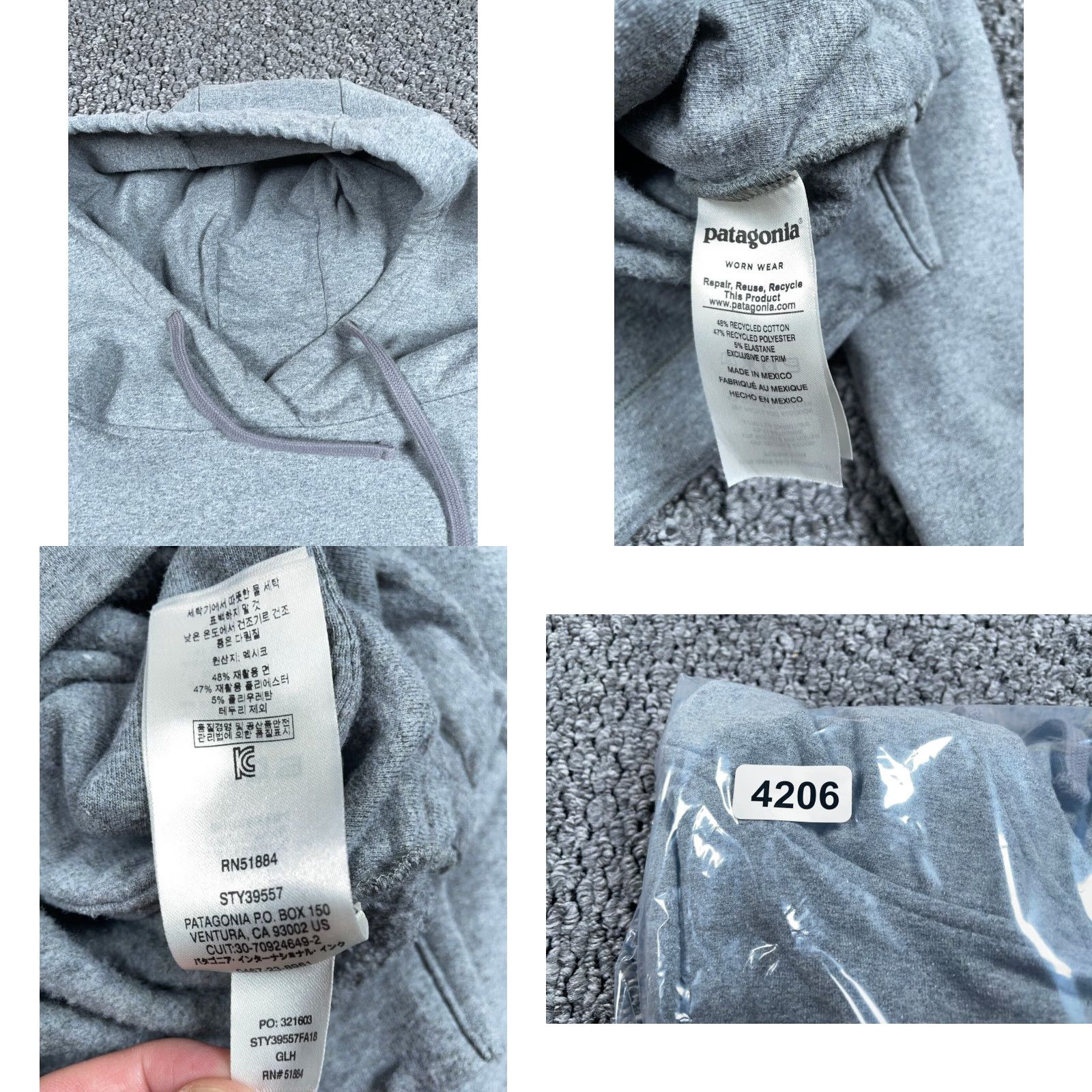 Patagonia Patagonia Uprisal Logo Hoodie Women's Small Gray Sweatshirt STY39557 Drawstring Size S / US 4 / IT 40 - 8 Thumbnail