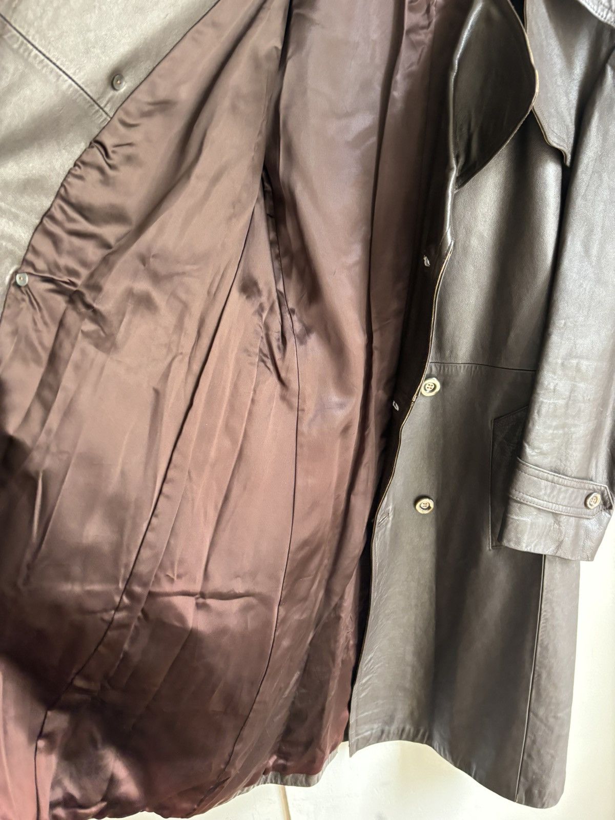 Vintage Vintage 70s Leather Western Double Breasted Trench Coat Size US M / EU 48-50 / 2 - 11 Thumbnail