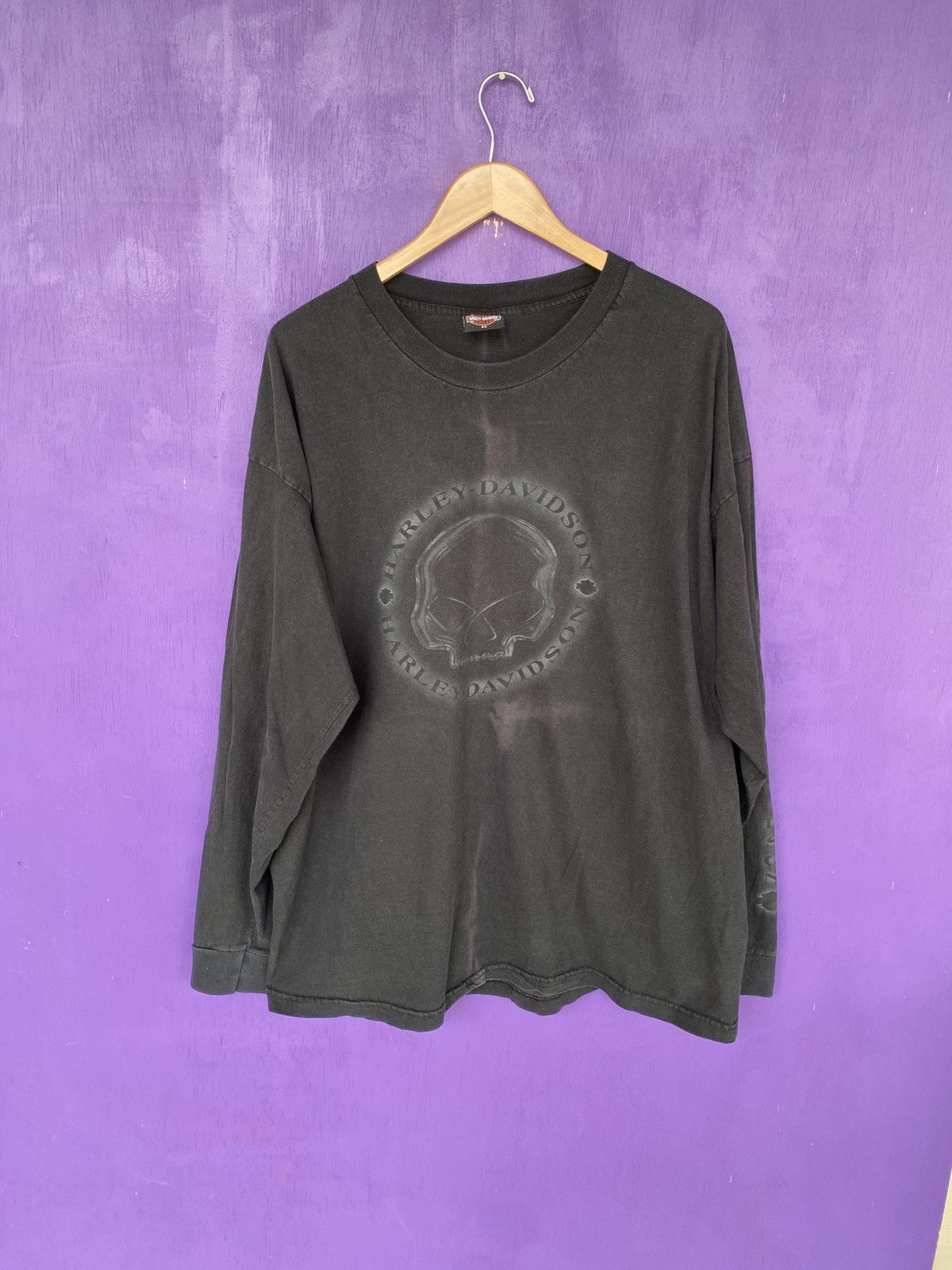Harley Davidson Vintage 00s Harley Davidson skull long-sleeve Size US XXL / EU 58 / 5 - 1 Thumbnail