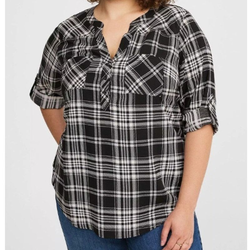 Torrid Torrid Womens Plaid Harper Top Plus Size 2X Career Corp Work Size XXL / US 16-18 / IT 52-54 - 1 Thumbnail