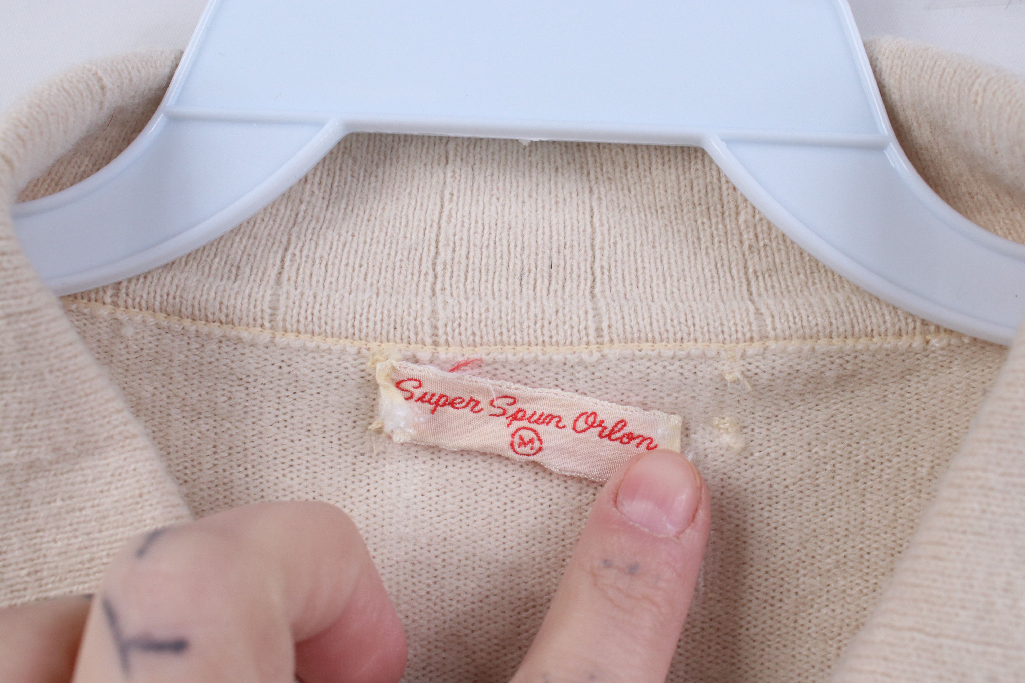 Vintage Vintage 50s 60s Streetwear Knit Collared Sweater Beige USA Size US M / EU 48-50 / 2 - 5 Thumbnail