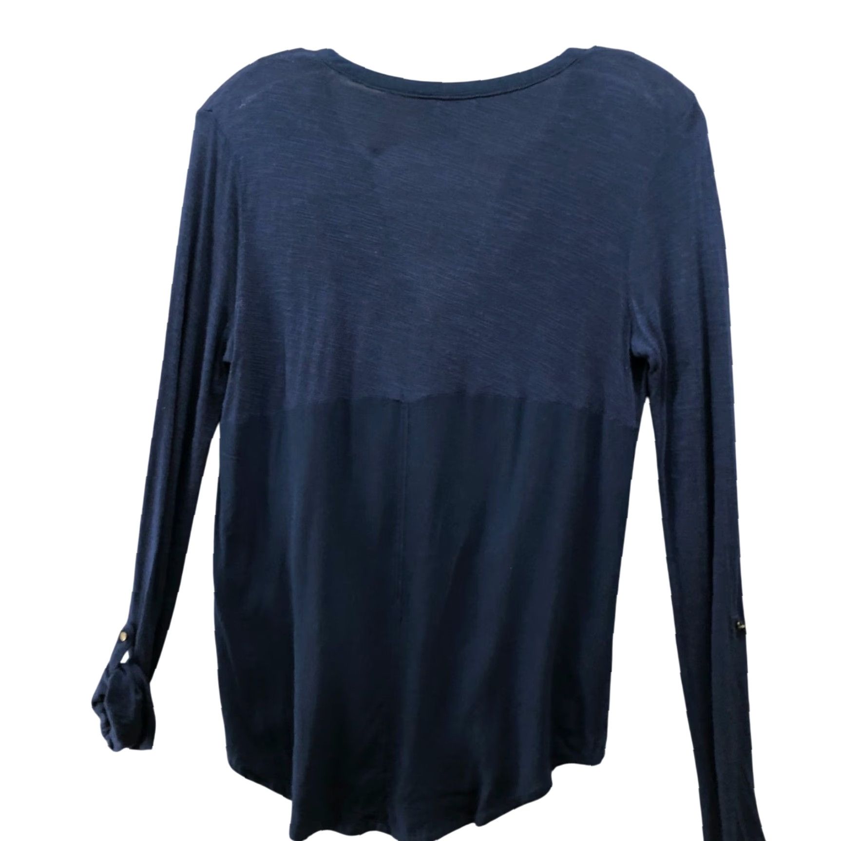 Lucky Brand Lucky Brand Shirt Womens XS Blue Popover Long Sleeve V-Neck Button Blouse Casual Lightweight Size XS / US 0-2 / IT 36-38 - 2 Thumbnail