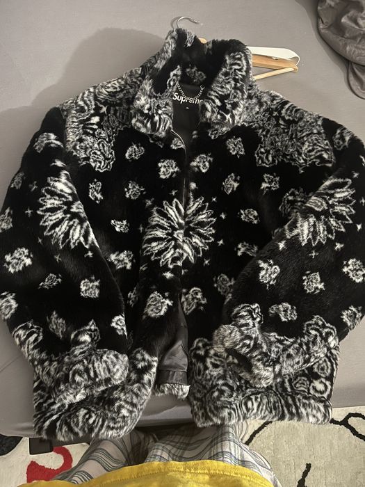 Supreme Bandana faux fur bomber jacket | Grailed