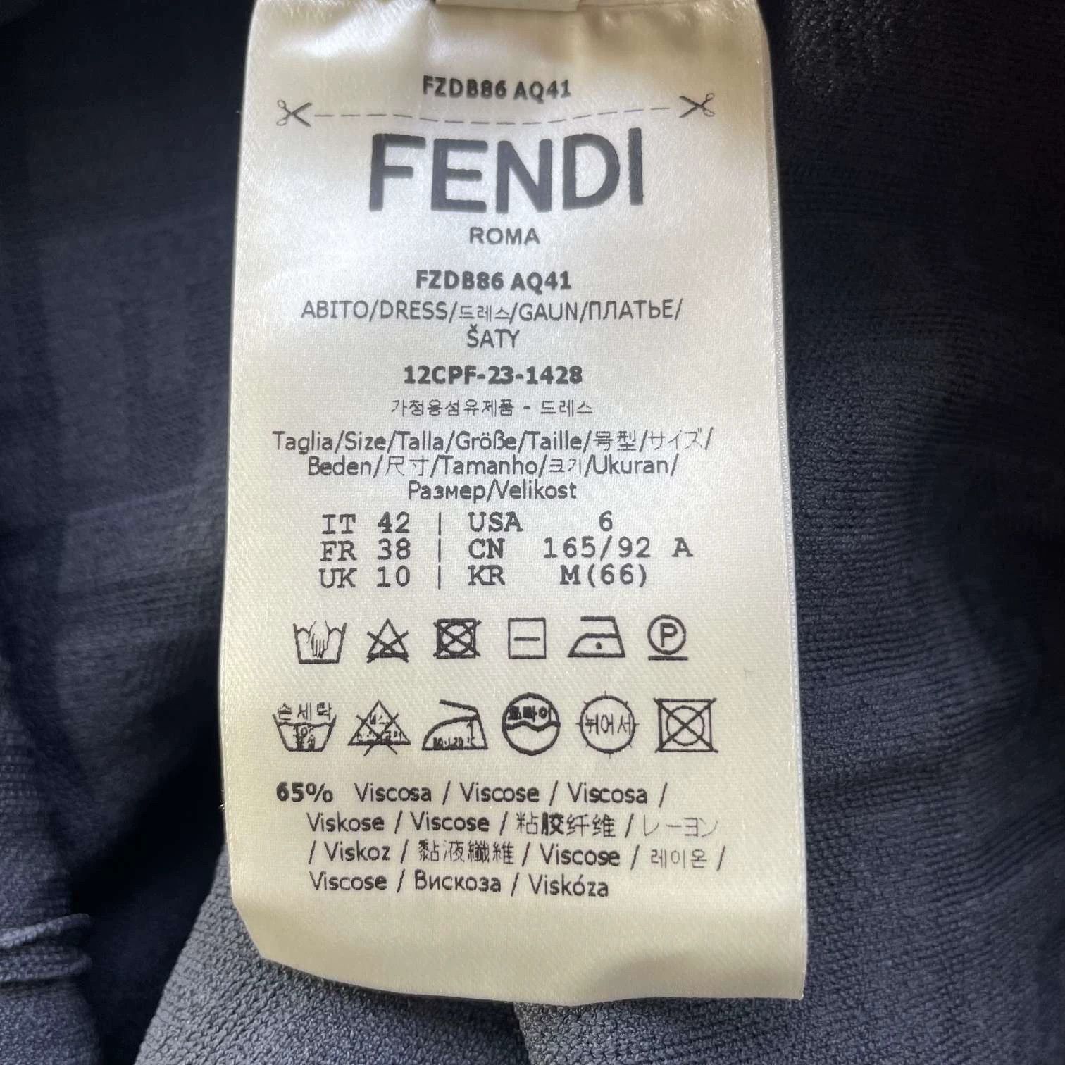 Fendi FENDI Women's 99 New Logo Turtleneck Sleeveless Blue Dress 42 Size M / US 6-8 / IT 42-44 - 6 Thumbnail