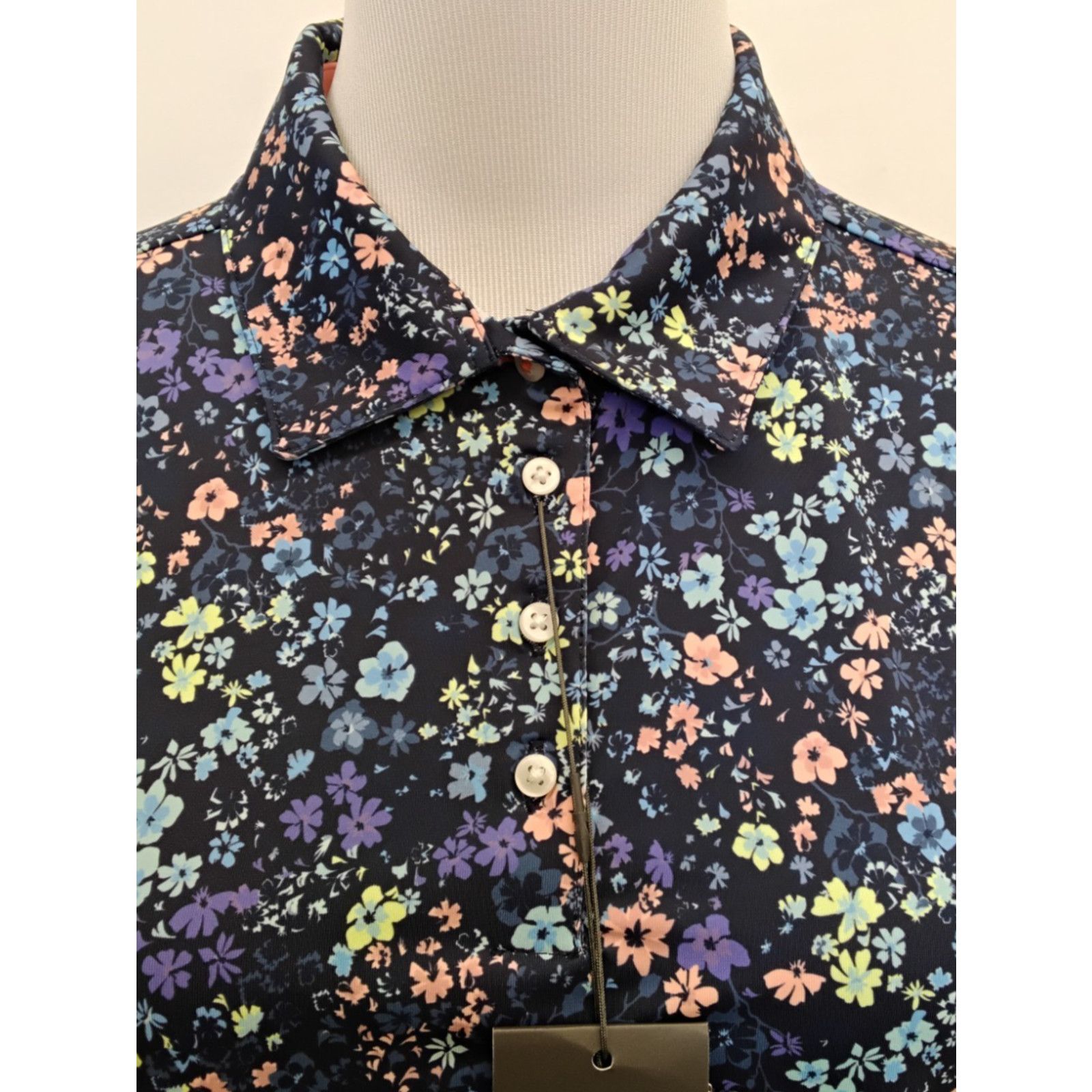 KJUS Kjus Women's Enya Printed Polo Size 40/L Blue Floral NWT Size L / US 10 / IT 46 - 5 Thumbnail