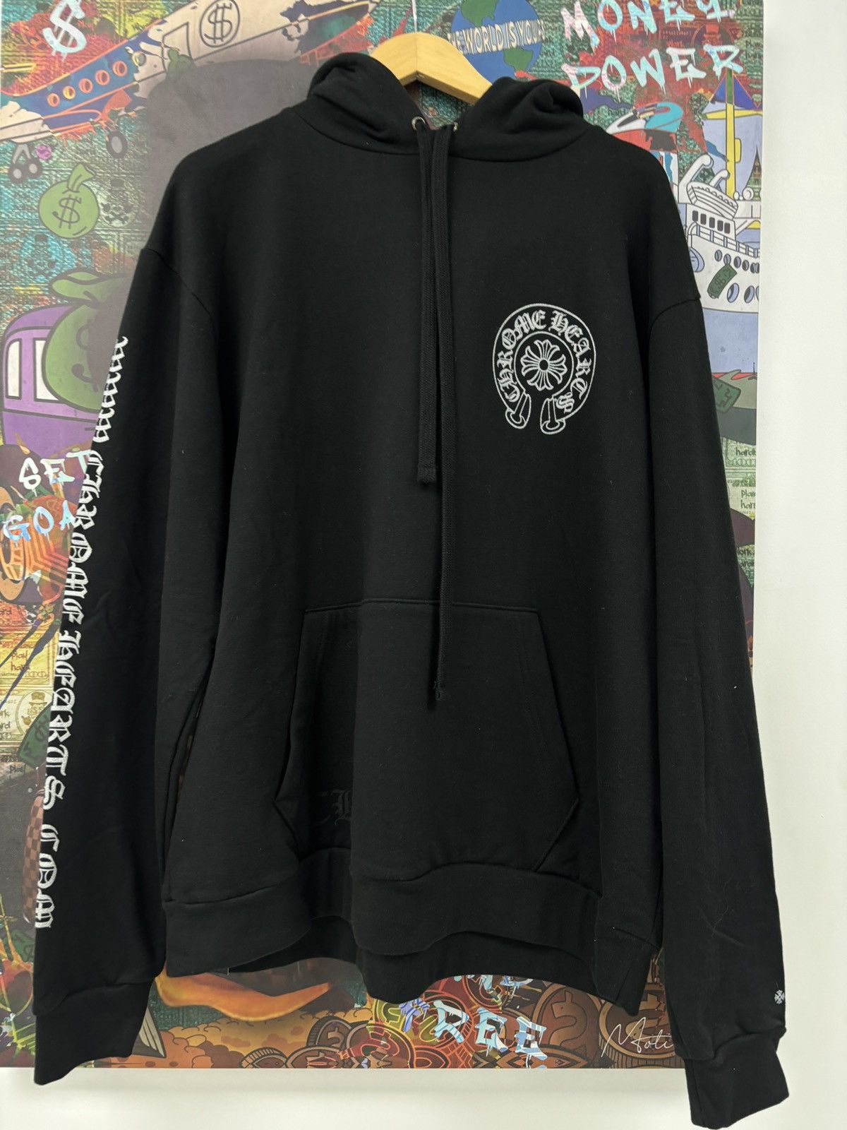 Chrome Hearts Chrome hearts website medium hoodie black grey glitter ...