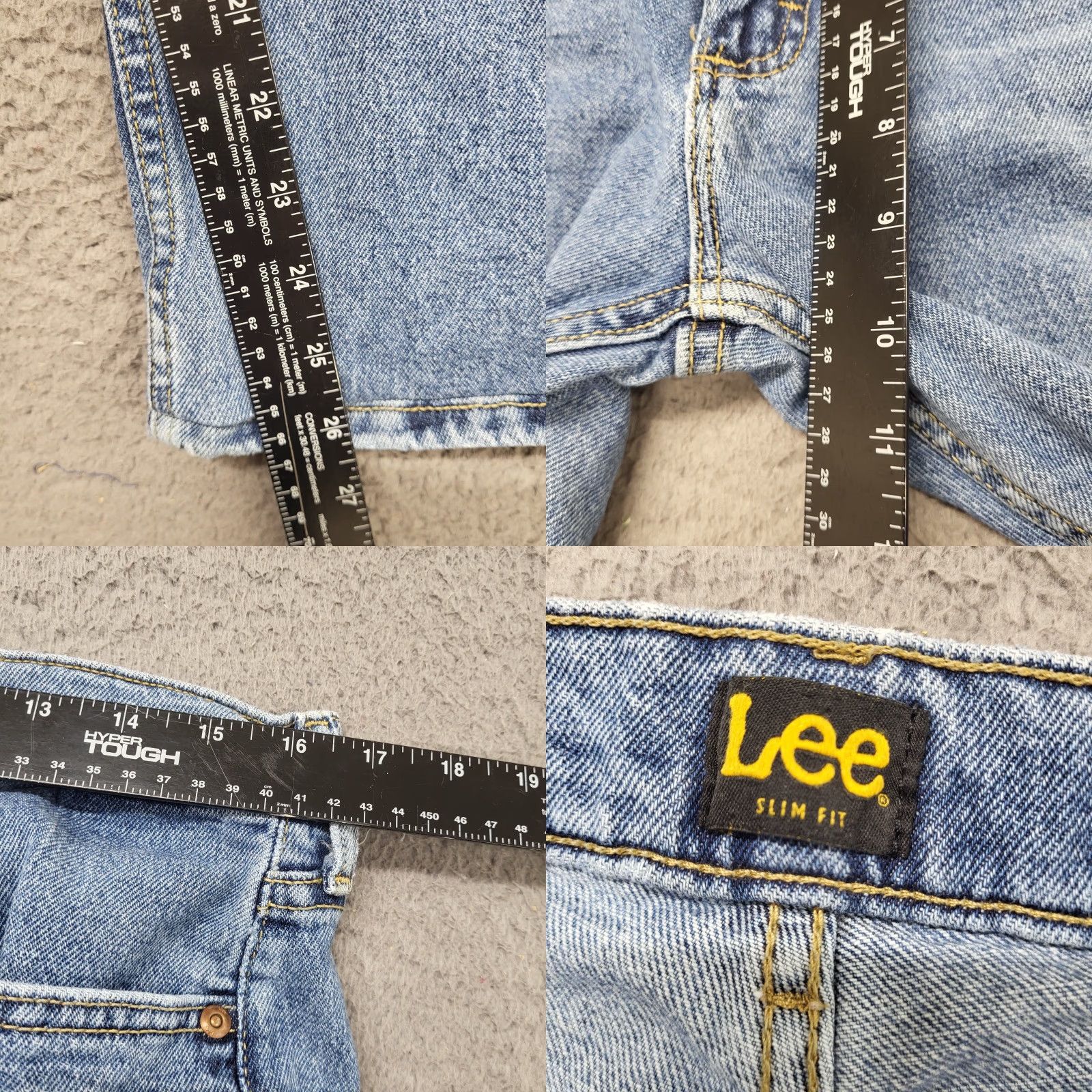 Lee Lee Jeans Men Slim Fit 34x30 Blue Denim Modern Series Straight Leg Jeans 90s USA Logo Mens Size US 34 / EU 50 - 8 Thumbnail
