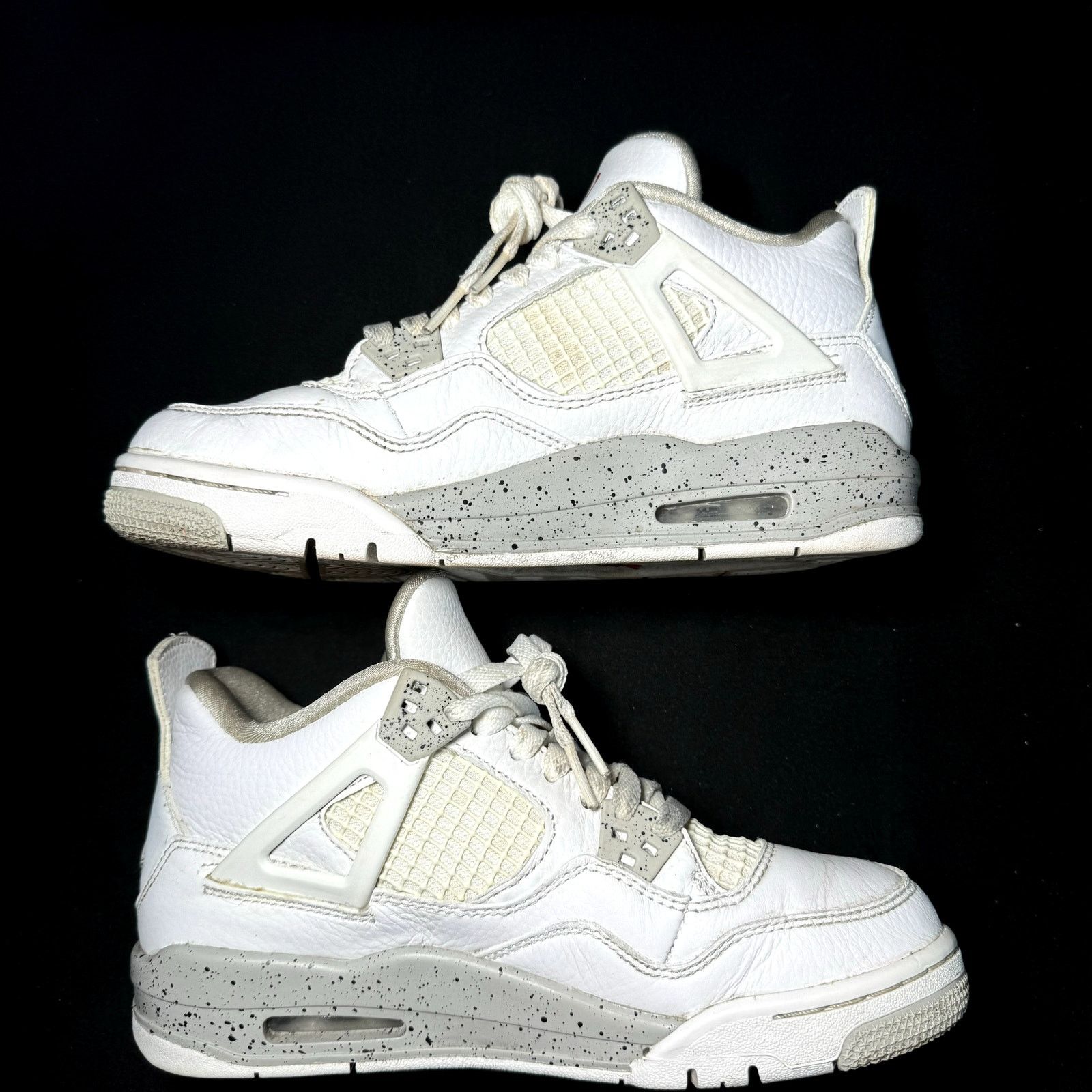 Jordan Brand × Nike Size 5.5 - Nike Air Jordan 4 Retro GS White Oreo 2021 Shoes Size US 5.5 / EU 38 - 2 Thumbnail