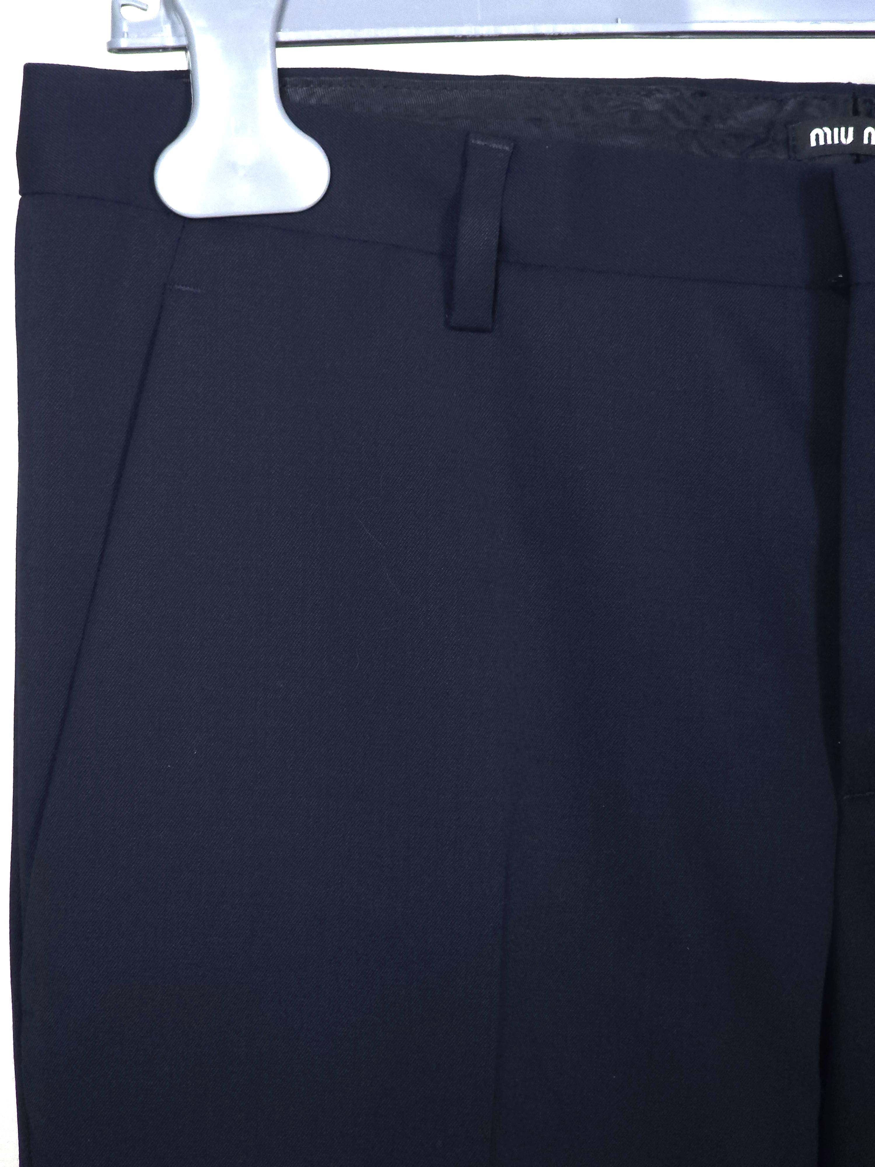 Miu Miu Navy Virgin Wool Pants IT46/US32 Size US 32 / EU 48 - 3 Thumbnail