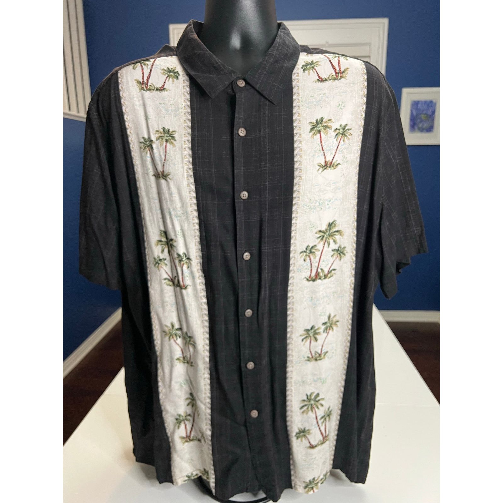Campia Moda Campia 2XL Hawaiian Shirt Black Palm Tree Button Down Size US XXL / EU 58 / 5 - 1 Thumbnail