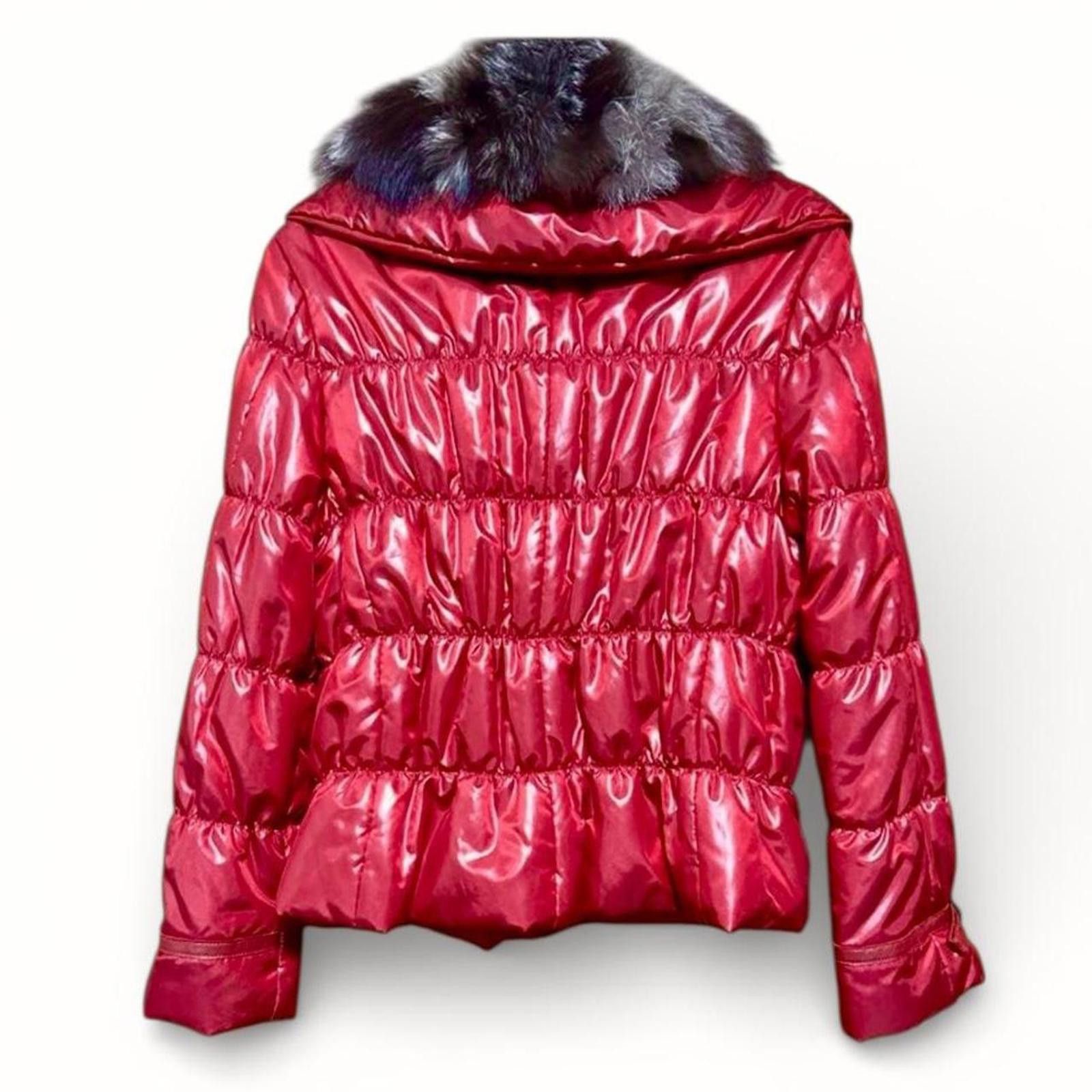 Other Real sheepskin leather grunge red fur collar down jacket Size S / US 4 / IT 40 - 2 Thumbnail
