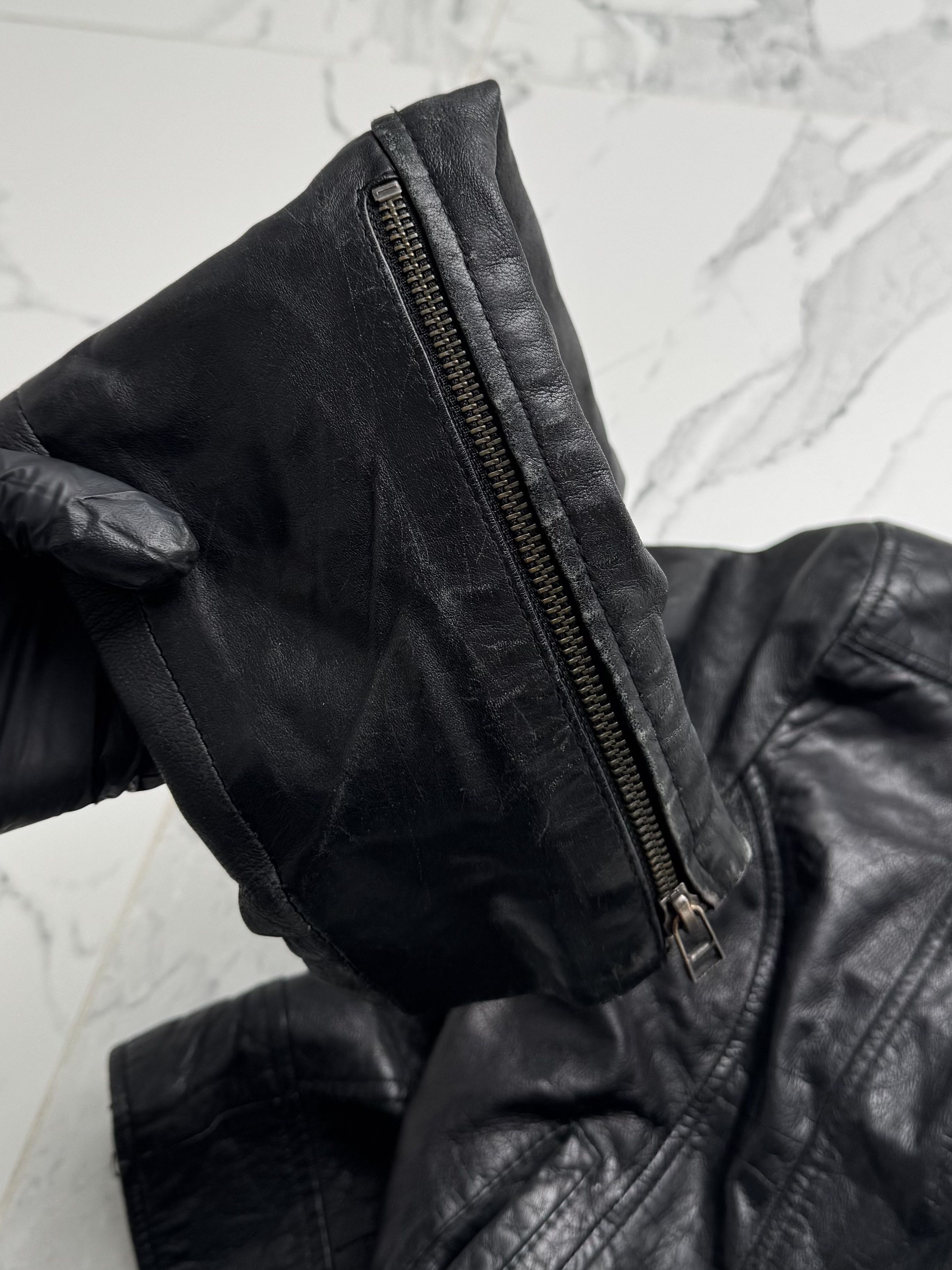 Genuine Leather Y2K Leather Biker Jacket Womens Cropped Moto Slim Fit Zip Size XS / US 0-2 / IT 36-38 - 12 Thumbnail