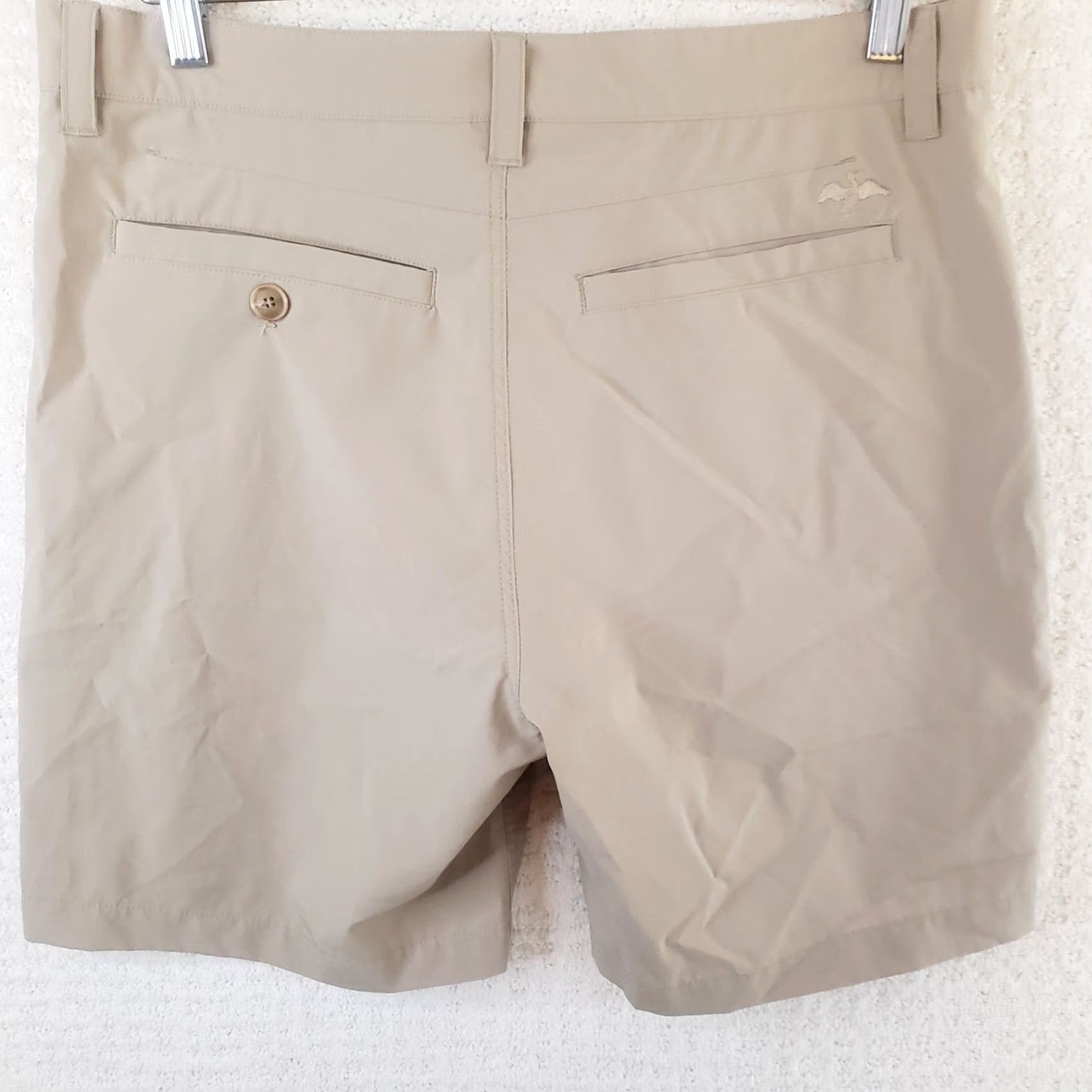 Logo 7 HARLESTONS KHAKI Polyester Spandex Bird Logo Shorts Men's 33x8 Golf Casual Workwear Outdoor Sports Size US 33 - 5 Thumbnail