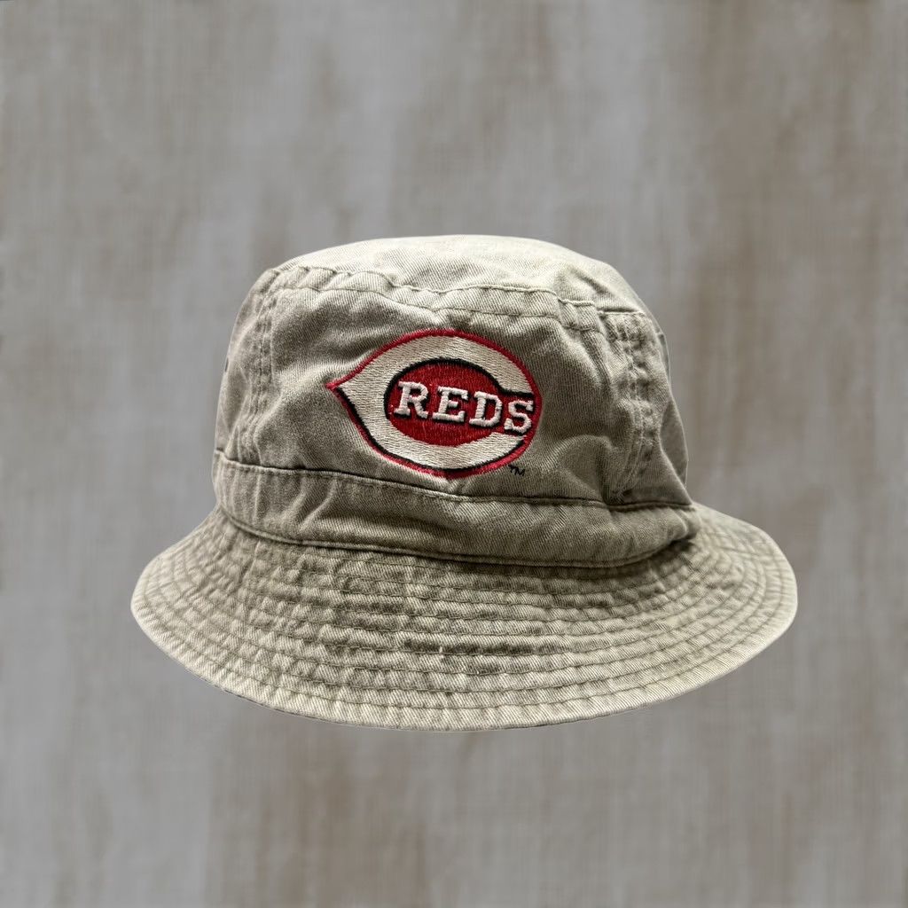 MLB MLB Cincinnati Reds Mens Bucket Hat Khaki Tan Embroidered Logo OSFM Size ONE SIZE - 1 Thumbnail