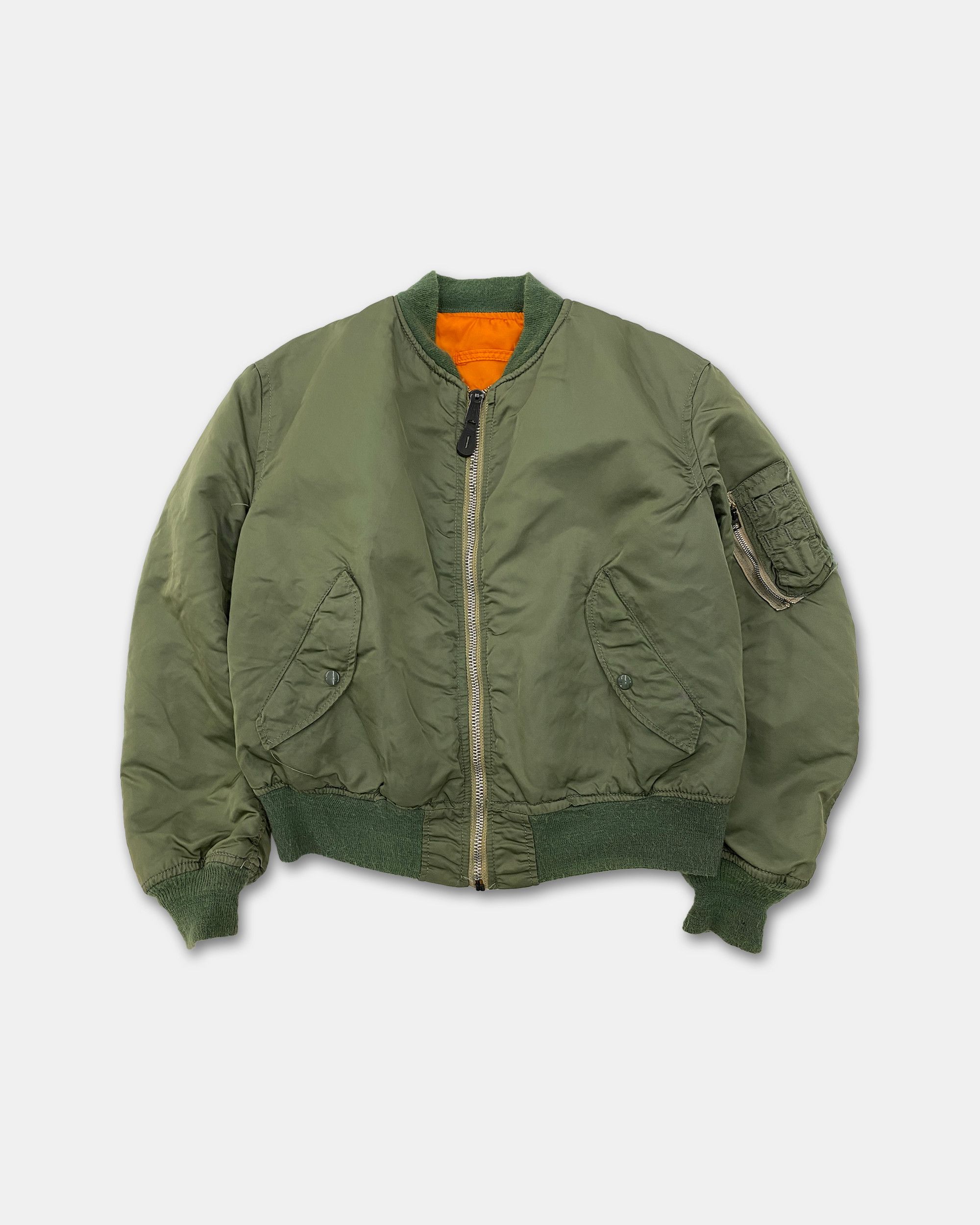 Alpha Industries 1980s Made in USA MA-1 Bomber Jacket Size US L / EU 52-54 / 3 - 2 Thumbnail