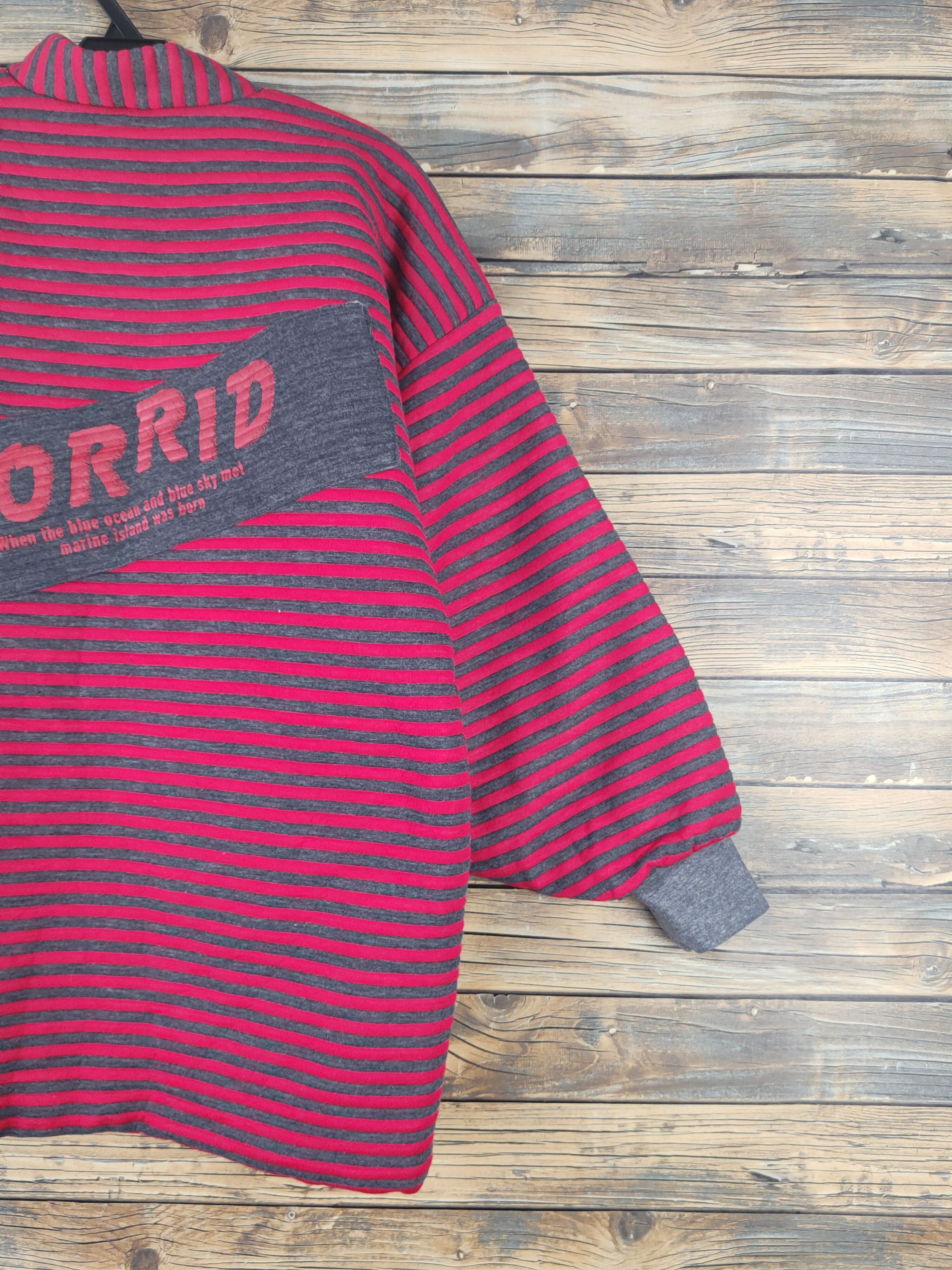 Vintage DL Dofe?? Red Gray Stripe Sweaters Kimono vintage #1675 Size US M / EU 48-50 / 2 - 10 Thumbnail