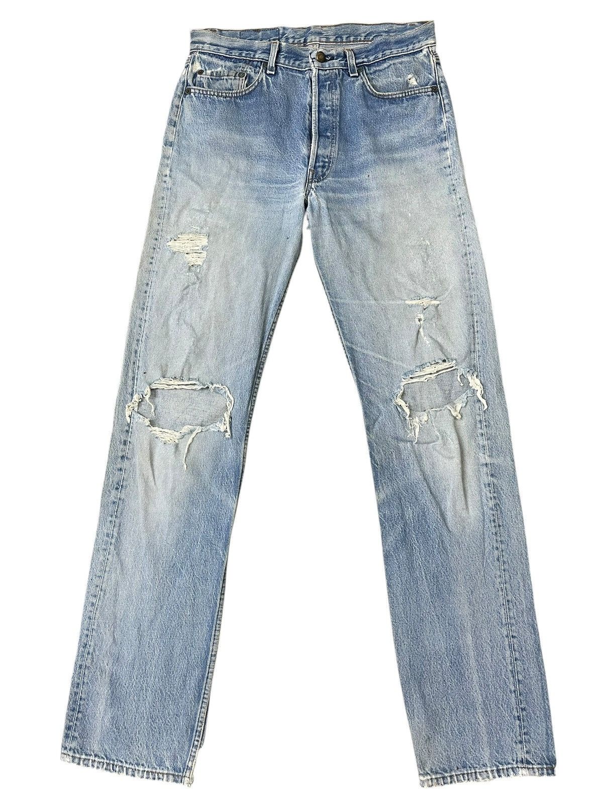 Levi's Vintage Levis 501 Jeans Faded Distressed Streetwear Size US 34 / EU 50 - 1 Thumbnail