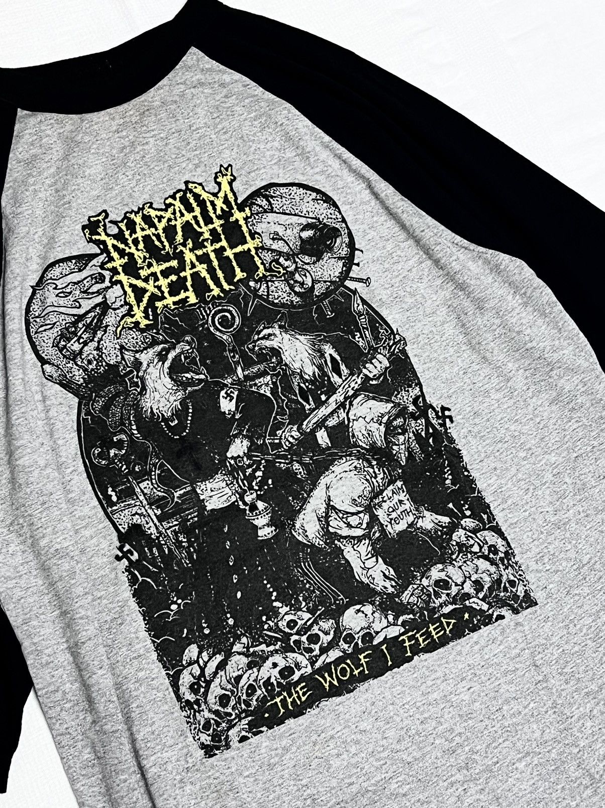 Other 🔥Hot Drops🔥Napalm Death The Wolf I Feed Grindcore Metal Size US L / EU 52-54 / 3 - 2 Thumbnail