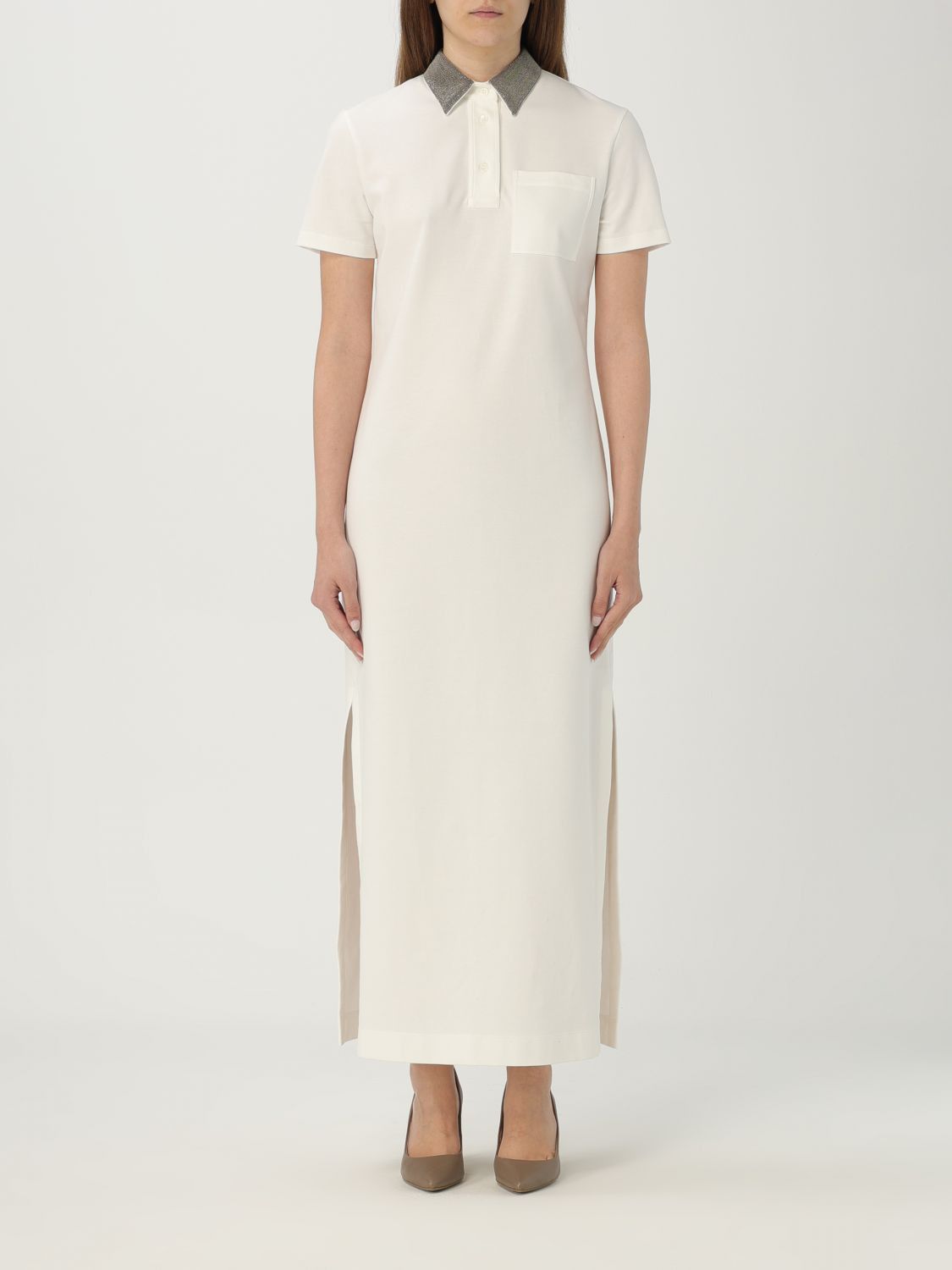 image of Brunello Cucinelli Dress Woman White, Women's (Size Medium)