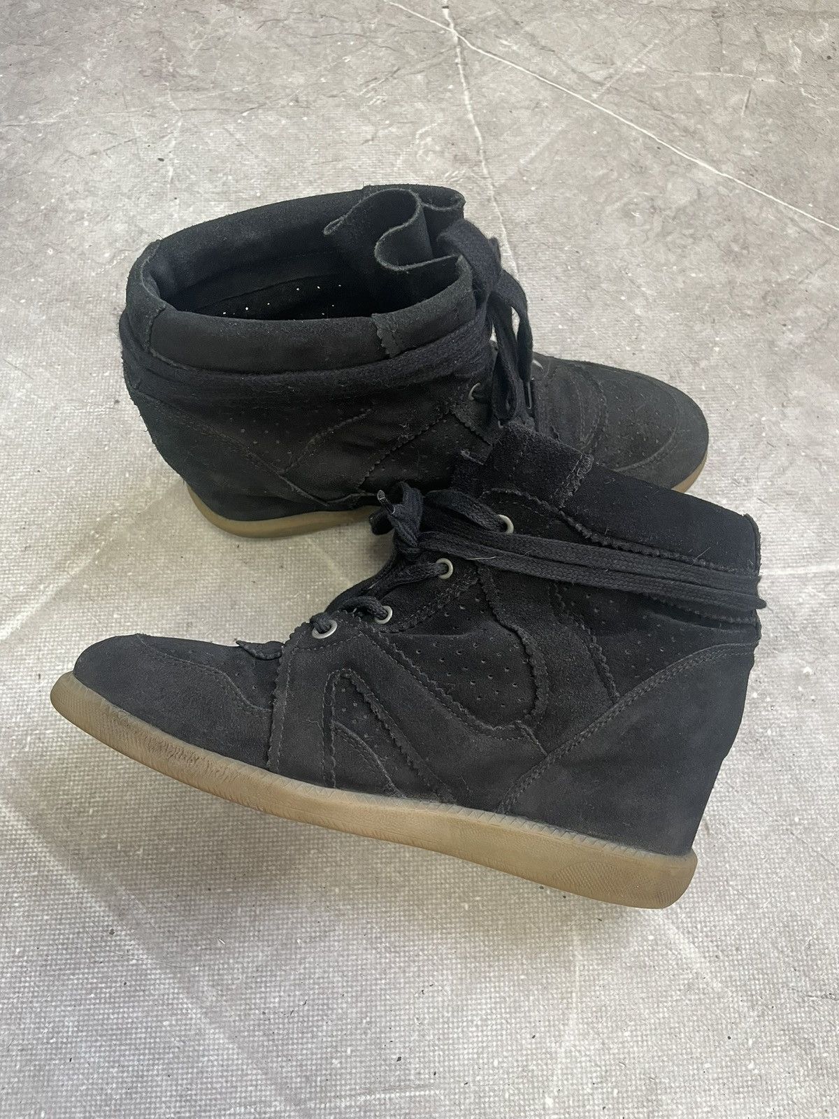 Japanese Brand Isabel marant style wedge heel boots black suede retro y2k Size US 7 / EU 40 - 7 Thumbnail