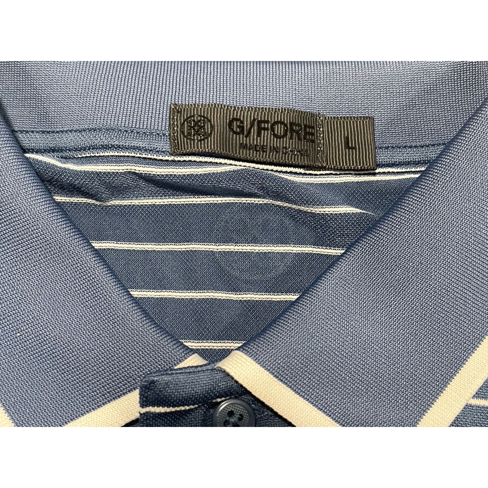 G/FORE G/FORE Polo Shirt Men L Short Sleeve Striped Blue White Stretch Golf Casual Activewear Polo Shirt Mens L Blue White Striped Size US L / EU 52-54 / 3 - 4 Thumbnail
