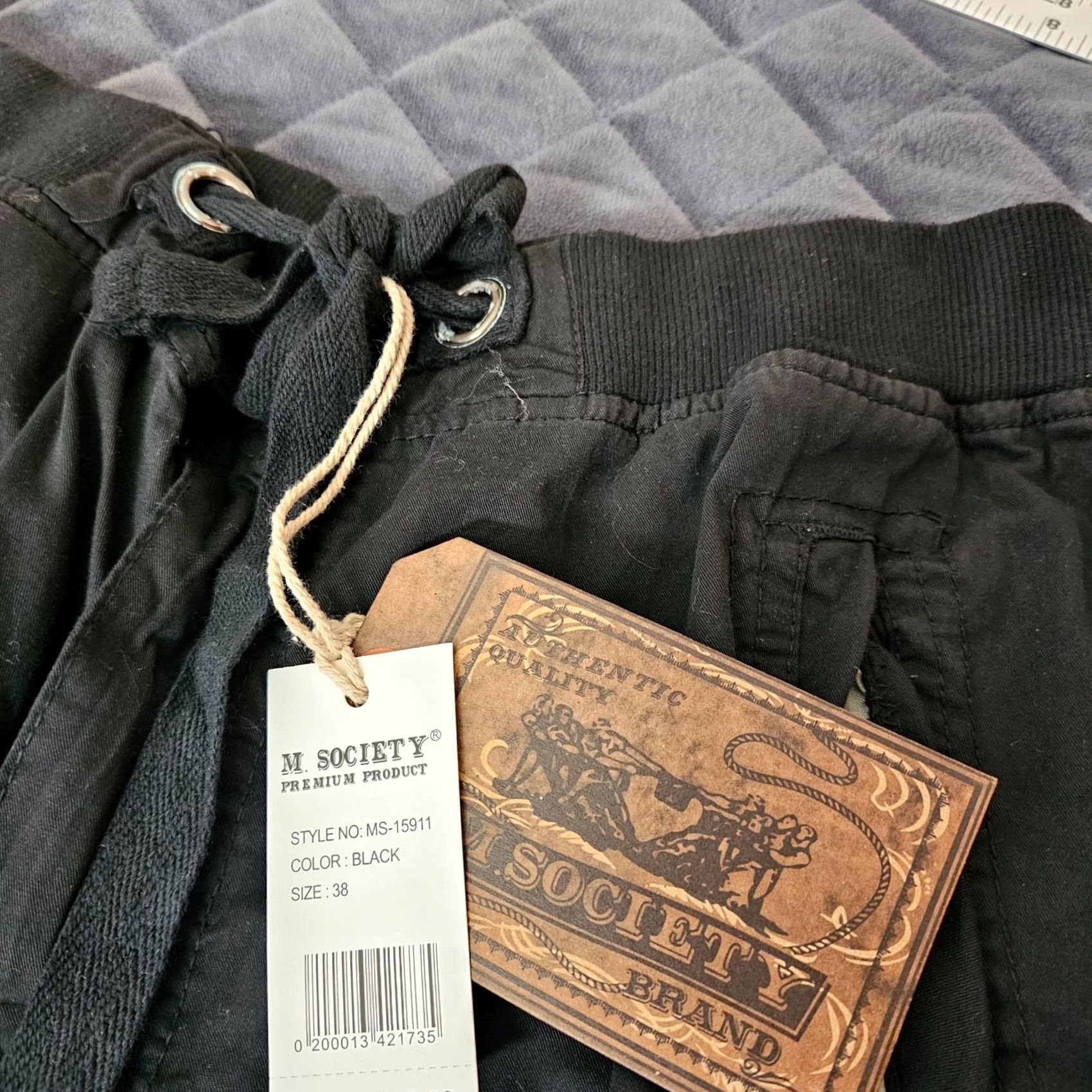 Vintage VINTAGE M. Society Jogger Pants Black Size 38 Elastic Drawstring Waist Pockets Casual Mens Size US 38 / EU 54 - 3 Thumbnail