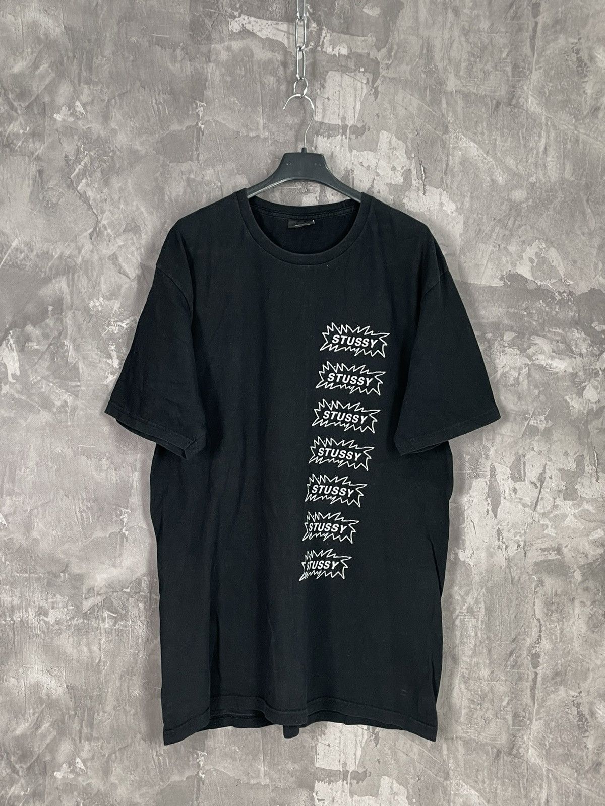 Stussy × Vintage Stussy Big Logo Y2K Glamour Black T Shirt Size US L / EU 52-54 / 3 - 1 Thumbnail