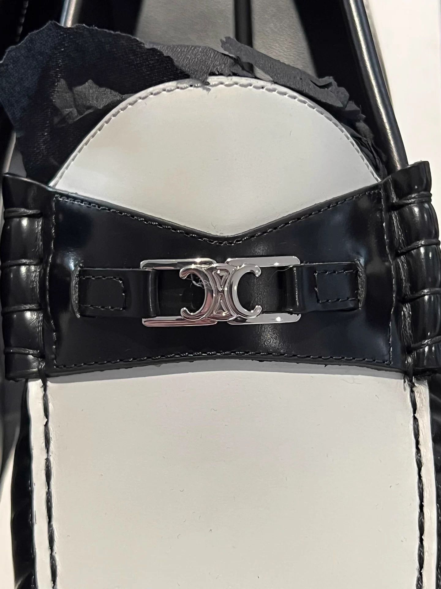 Celine CELINE Black/White Colorblock Leather Loafer 44 Size US 11 / EU 44 - 3 Thumbnail