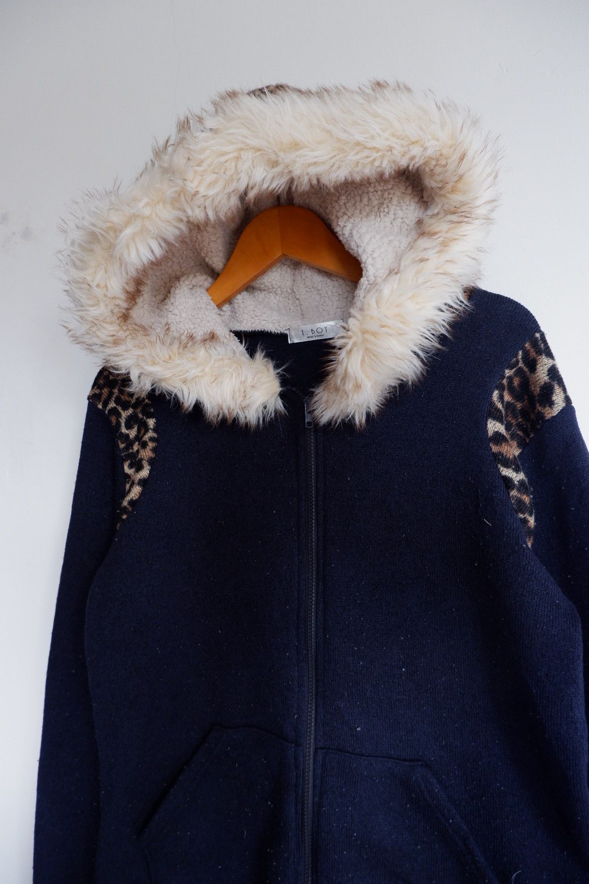 If Six Was Nine Vintage LGB Style T Boy Leopard Fur Knit Hoodie Size US M / EU 48-50 / 2 - 2 Thumbnail