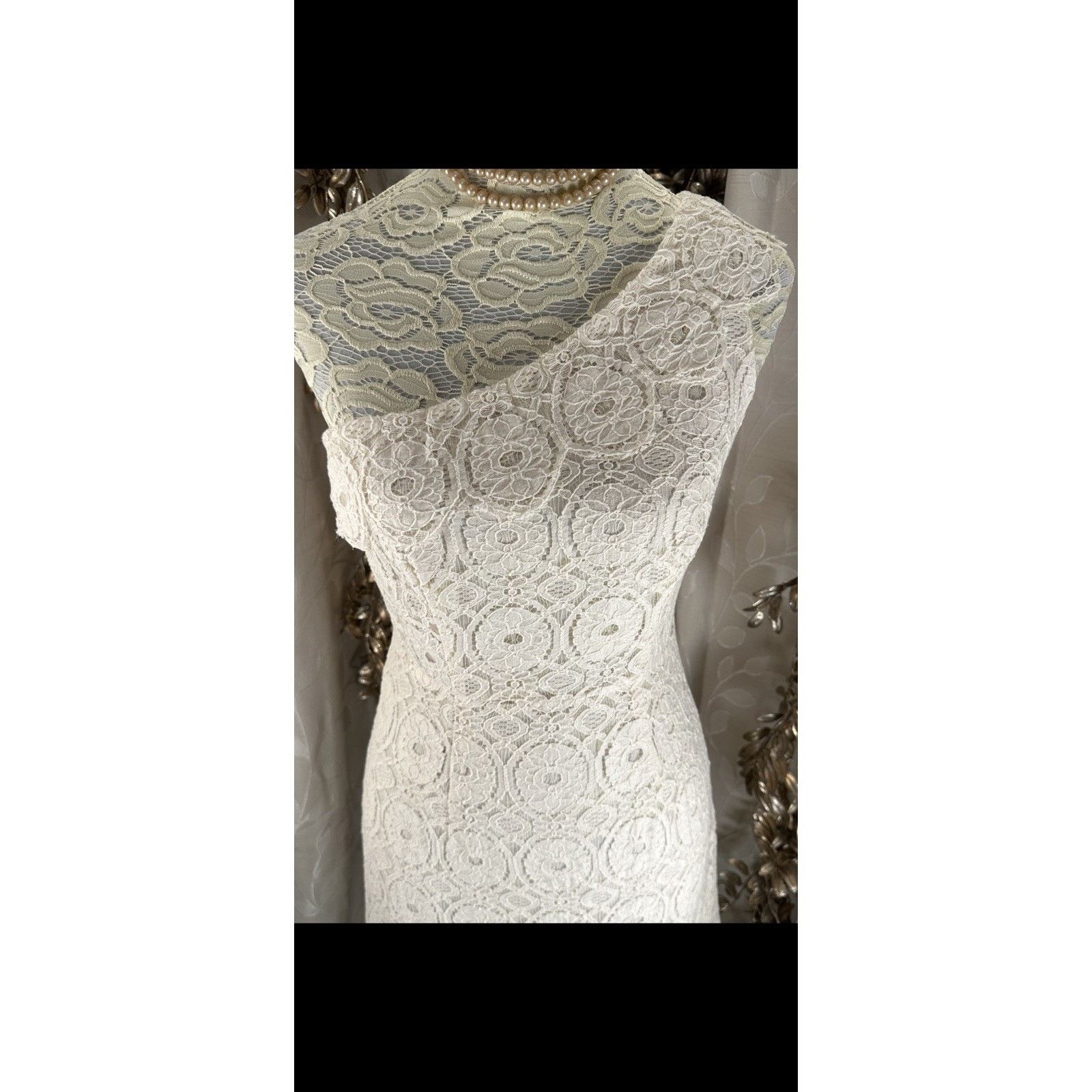 Merona Merona Women’s 6 Off-White Lace Crochet One-Shoulder Size M / US 6-8 / IT 42-44 - 11 Thumbnail
