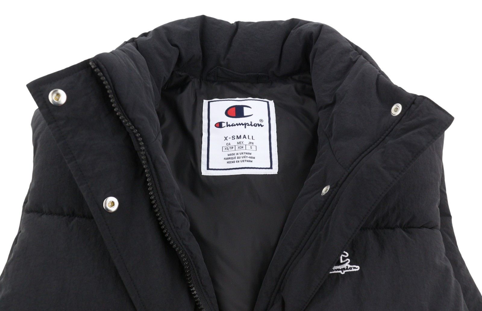 Champion XS Black Tech Fill Quilted High Neck Zip 88030 Size XS / US 0-2 / IT 36-38 - 6 Thumbnail