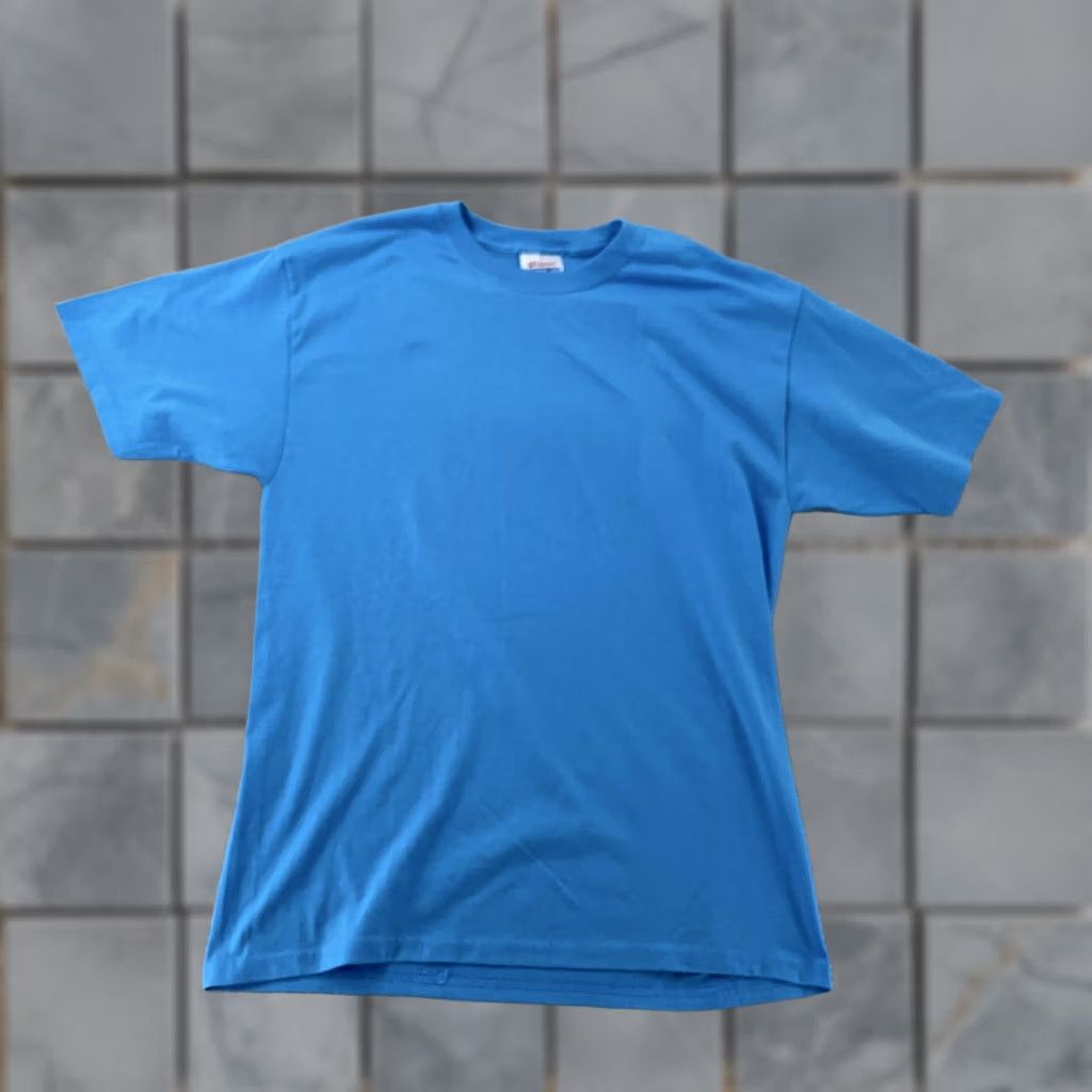 Hanes VINTAGE Hanes Blank Blue Shirt Mens M 50/50 Cotton Polyester Crewneck Tee Shirt Size US M / EU 48-50 / 2 - 1 Thumbnail