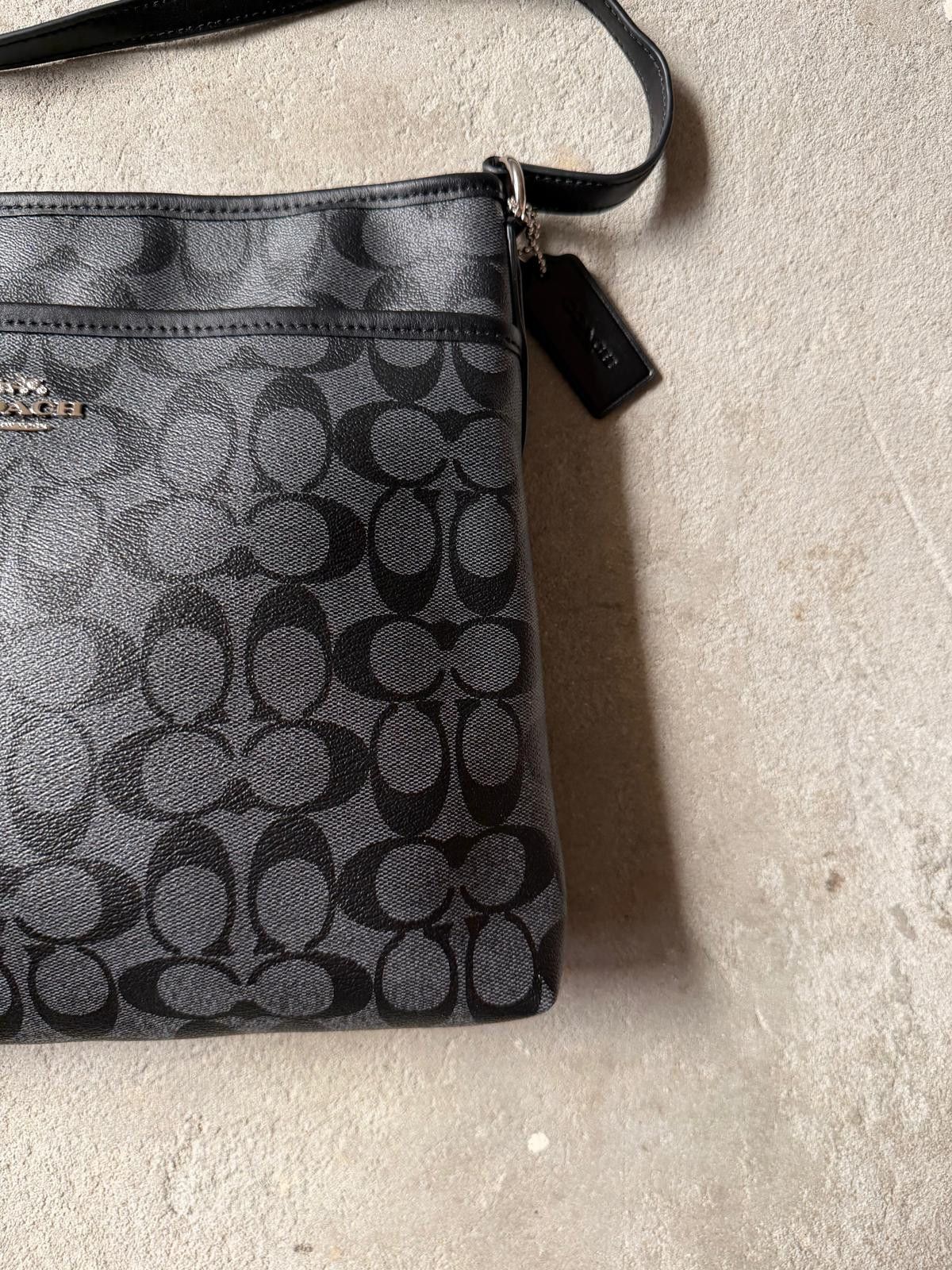 Coach Coach Signature PVC Messenger Bag Black/Grey Size ONE SIZE - 4 Thumbnail