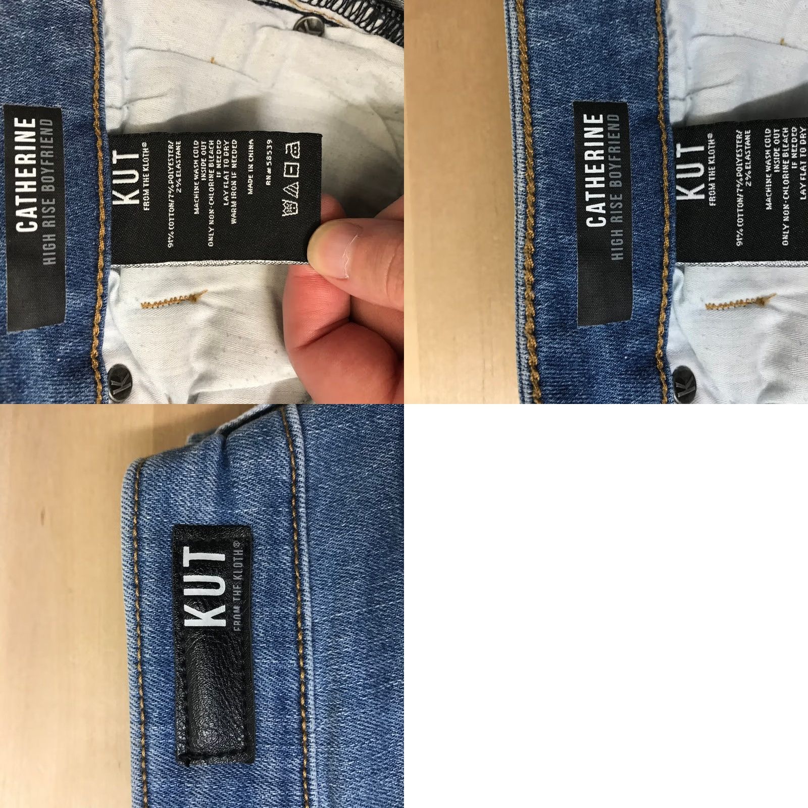 Vintage KUT from the Kloth Jeans Womens 8 Blue Catherine High Rise Boyfriend Distressed Button Fly Size 30" / US 8 / IT 44 - 8 Thumbnail