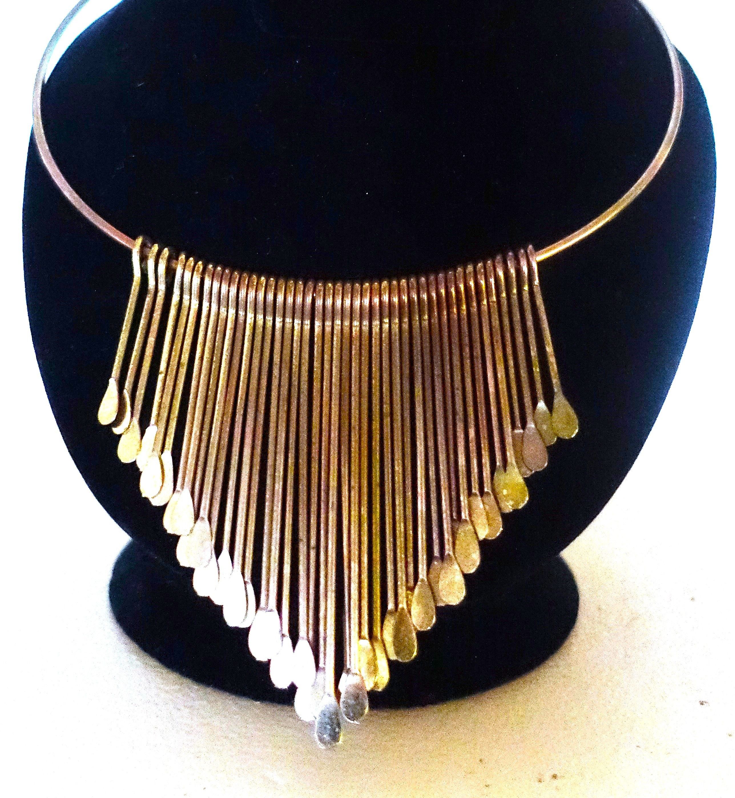 Vintage Gold Tone Tapered Tassel Choker Necklace Size ONE SIZE - 3 Thumbnail