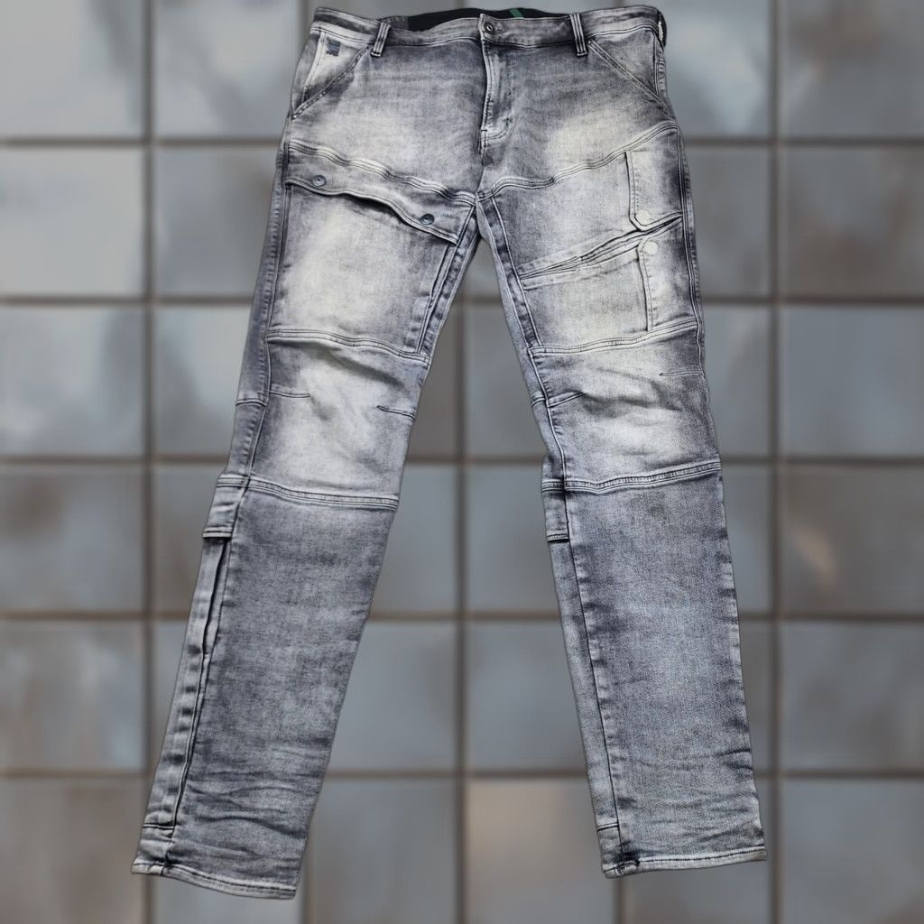 G-Star RAW Jeans Mens 38x36 Airblaze 3D Skinny Articulated Knees Denim Gray