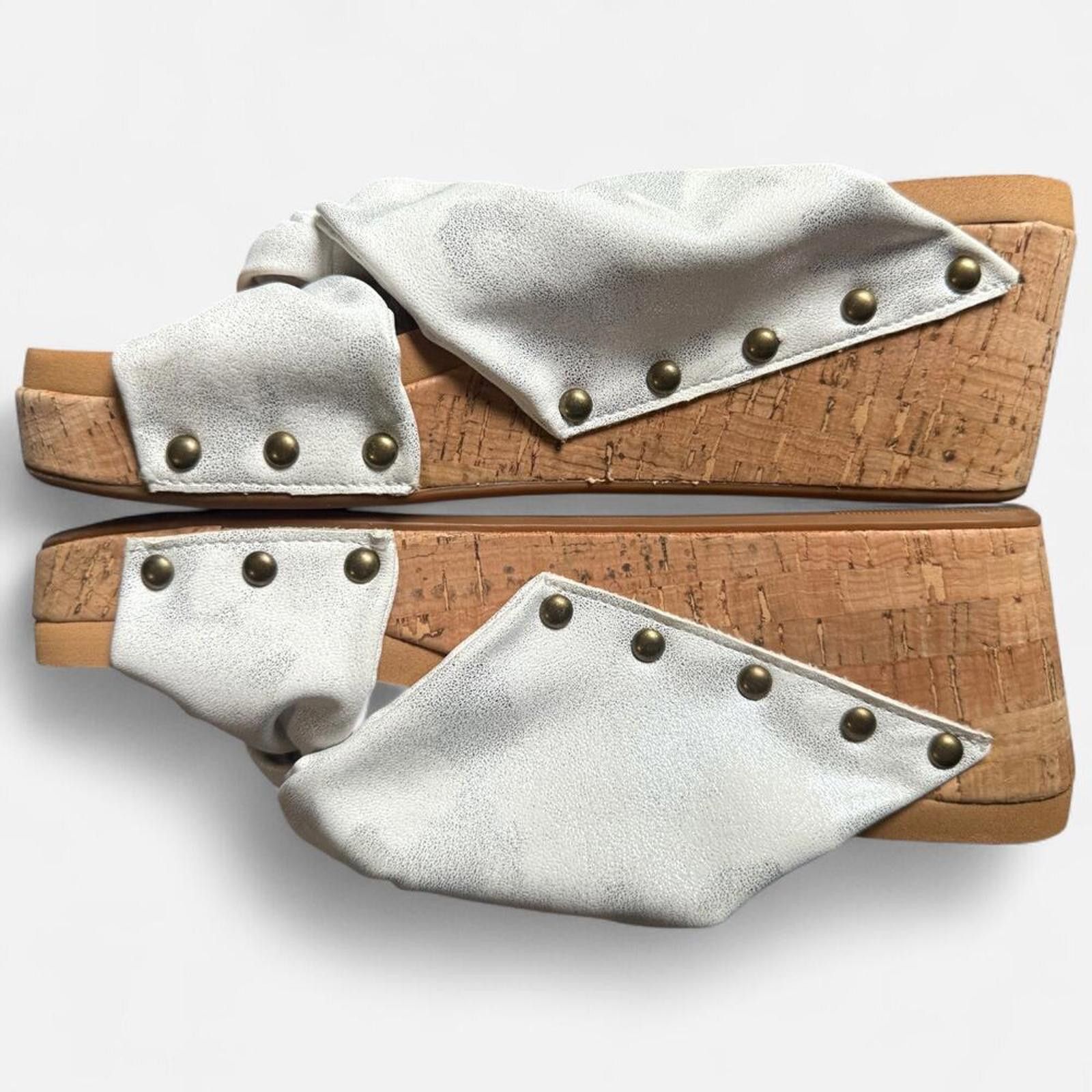 Other Corkys knotted cork-wedge slide sandals metallic silver – 9 Size US 9 / IT 39 - 2 Thumbnail