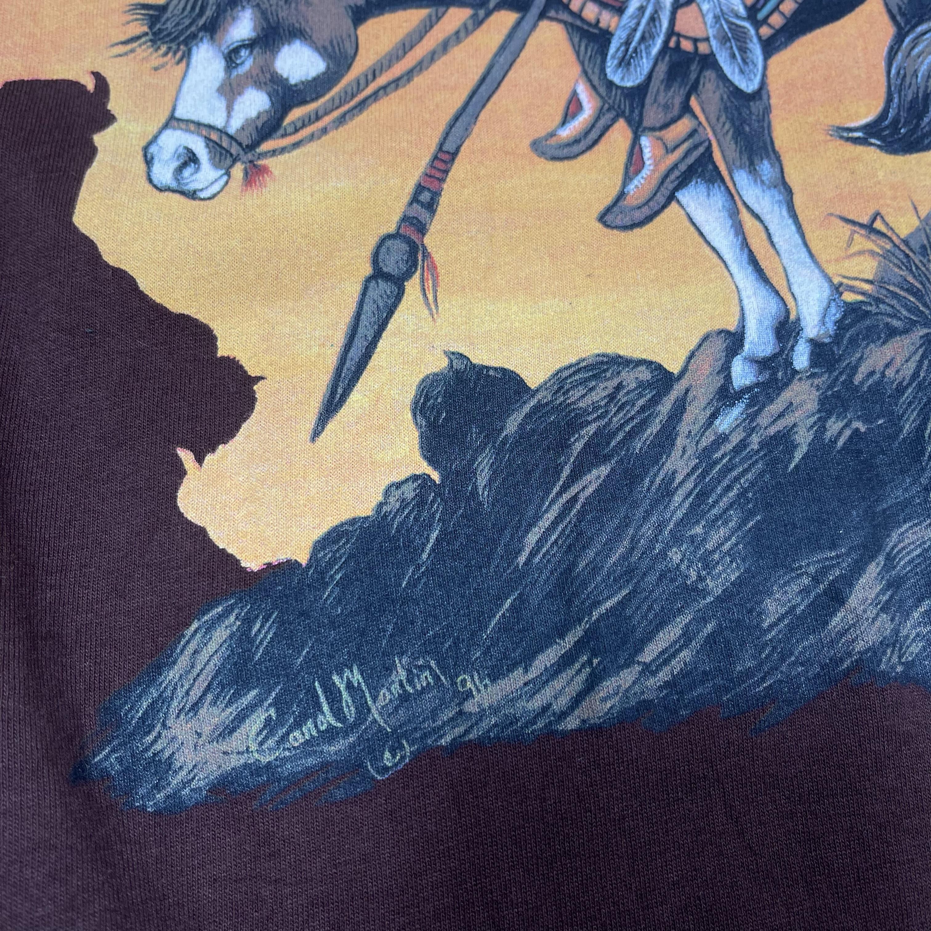 Native × Vintage Vintage 1996s Red Indian Oklahoma Carol Martin T Shirt Size US L / EU 52-54 / 3 - 3 Thumbnail